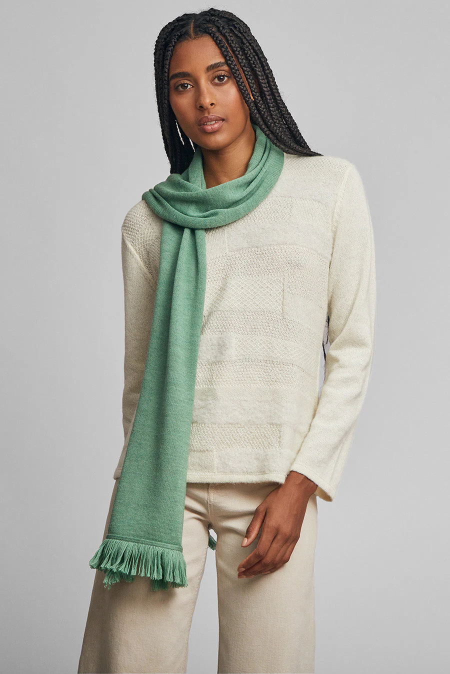 Wolyn Scarf Baby Alpaca Color Basil