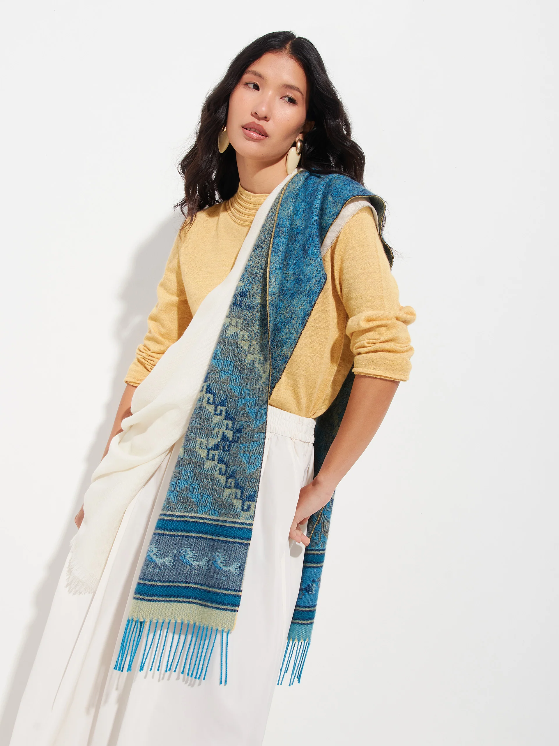 Chancay - 37 Scarf Baby Alpaca Color Blue - Image 7