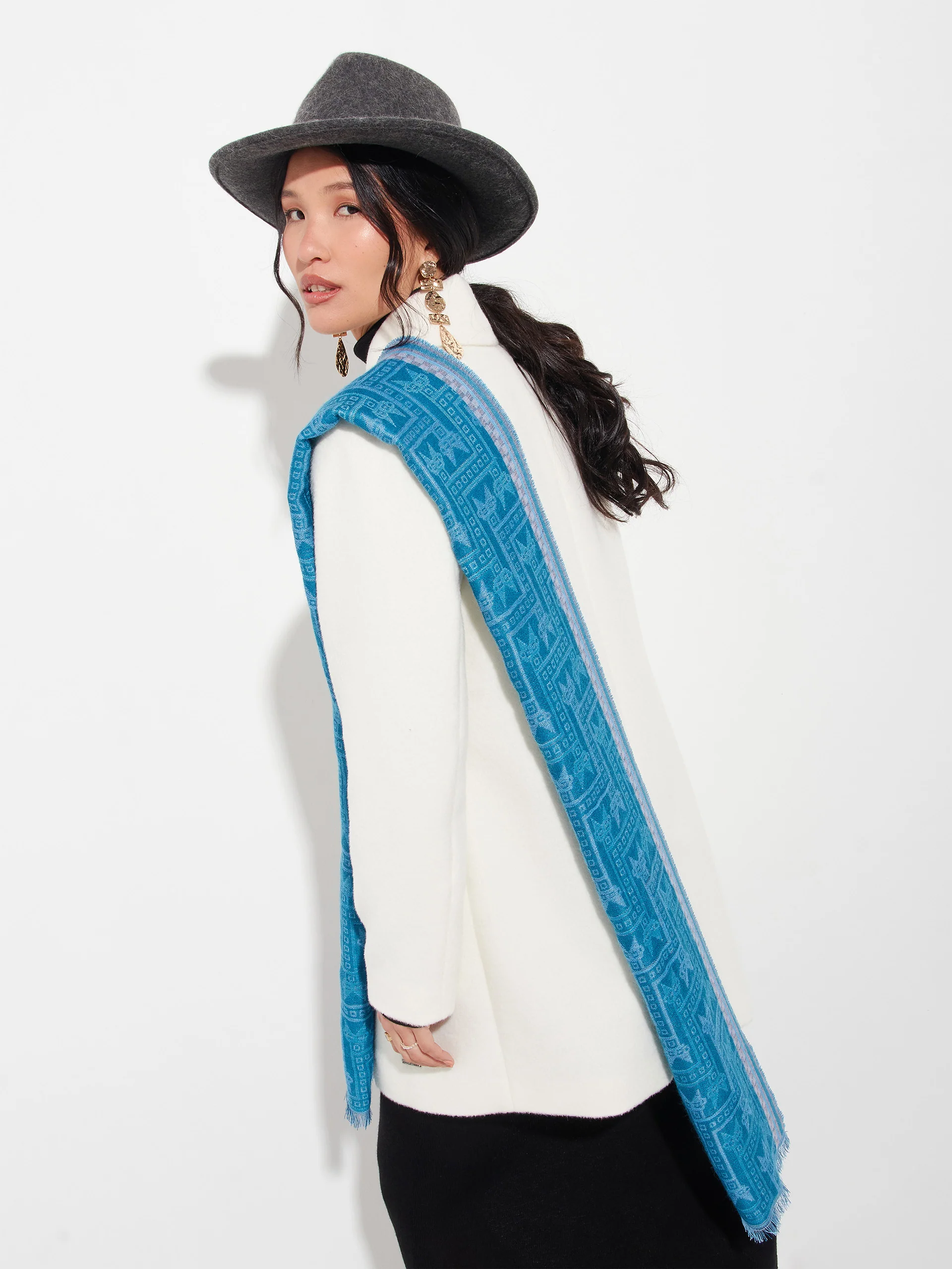 Chancay - 39 Scarf Baby Alpaca Color Blue - Image 3