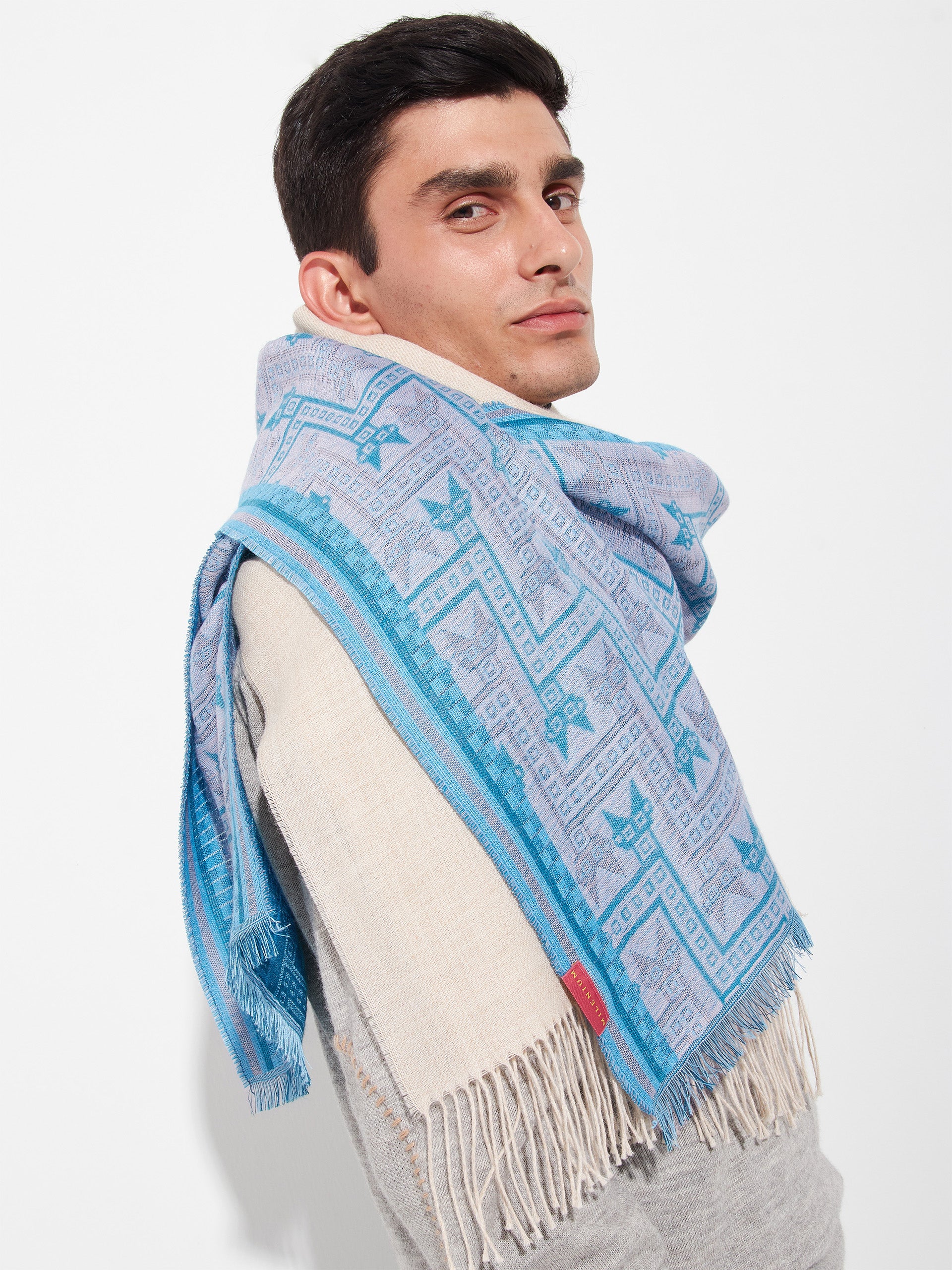 Chancay - 39 Scarf Baby Alpaca Color Blue - Image 9