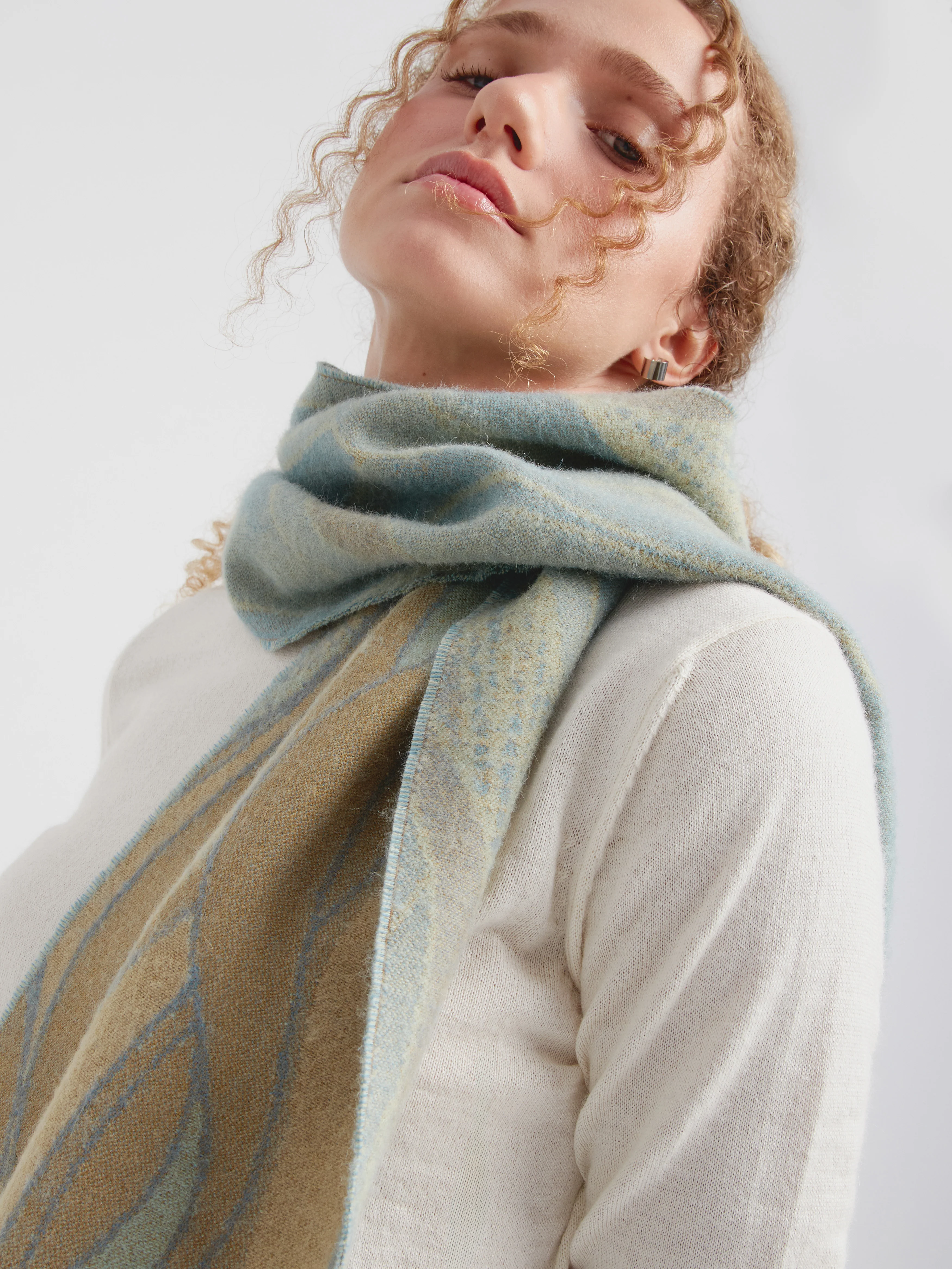 Charango Scarf Baby Alpaca Color Yellow - Image 3
