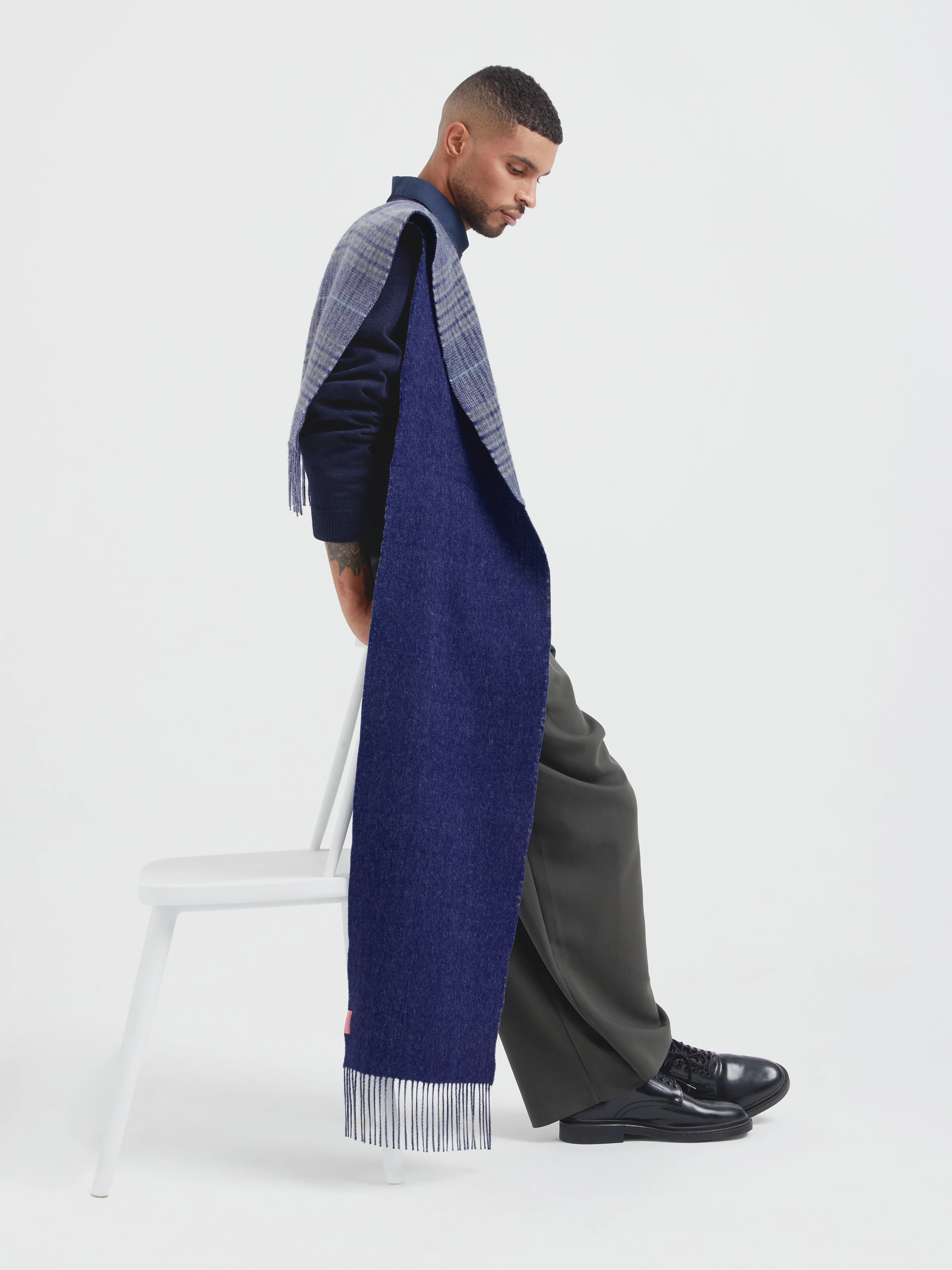 Chilian Scarf Baby Alpaca Color Blue - Image 4