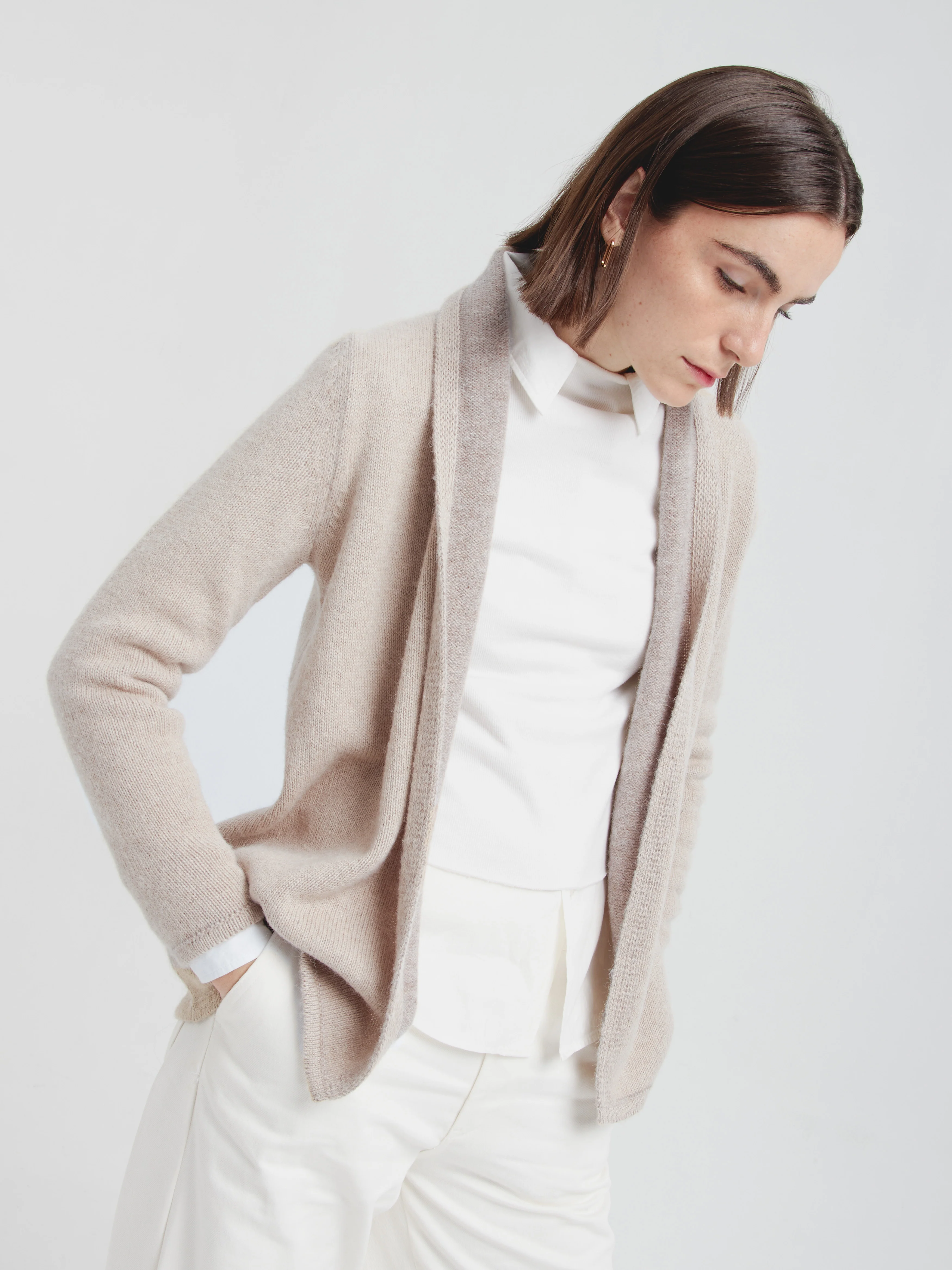 Coralie Cardigan Baby Alpaca Color Beige - Image 2