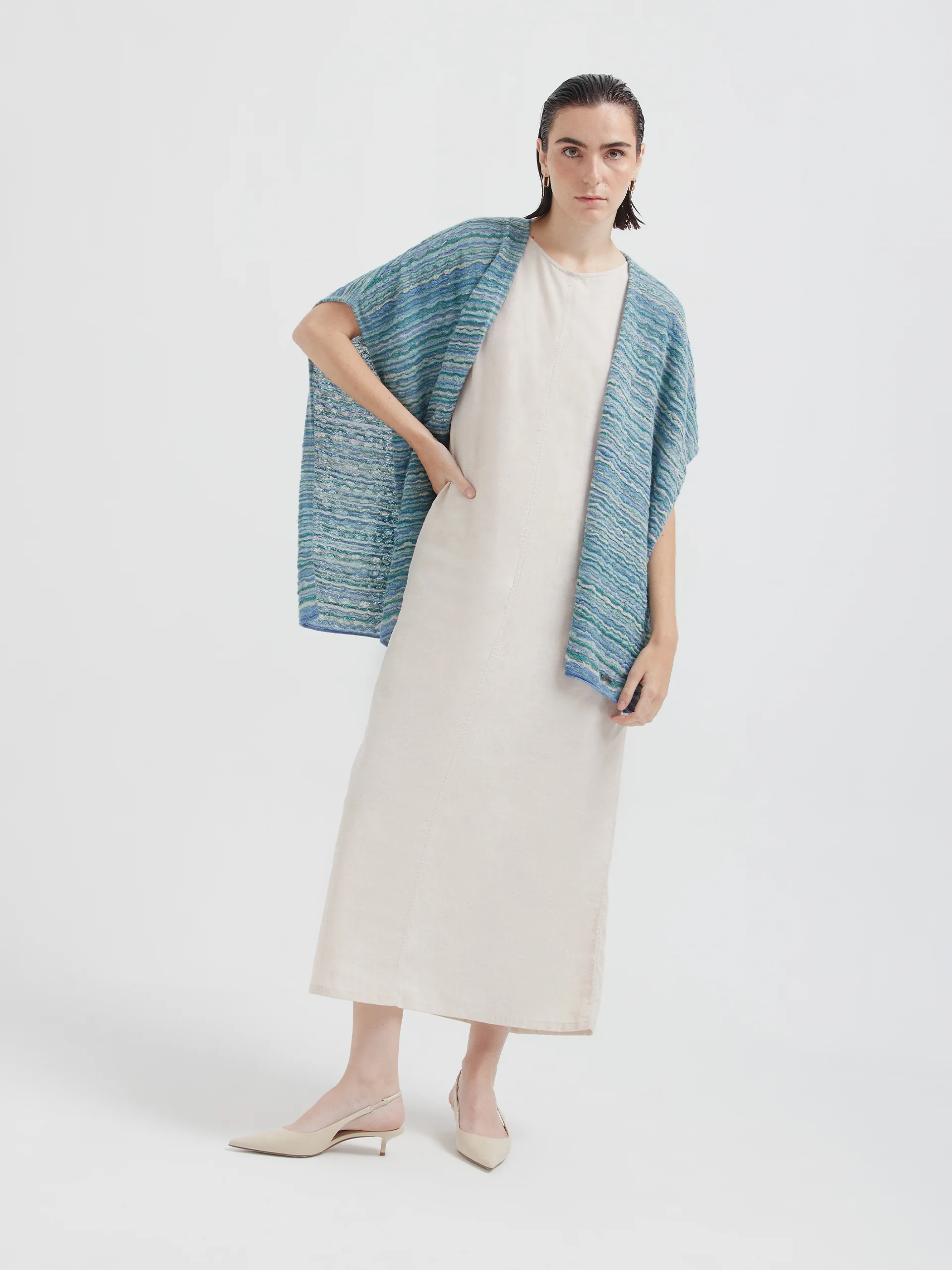 Corina Poncho Baby Alpaca Color Sky Blue - Image 4