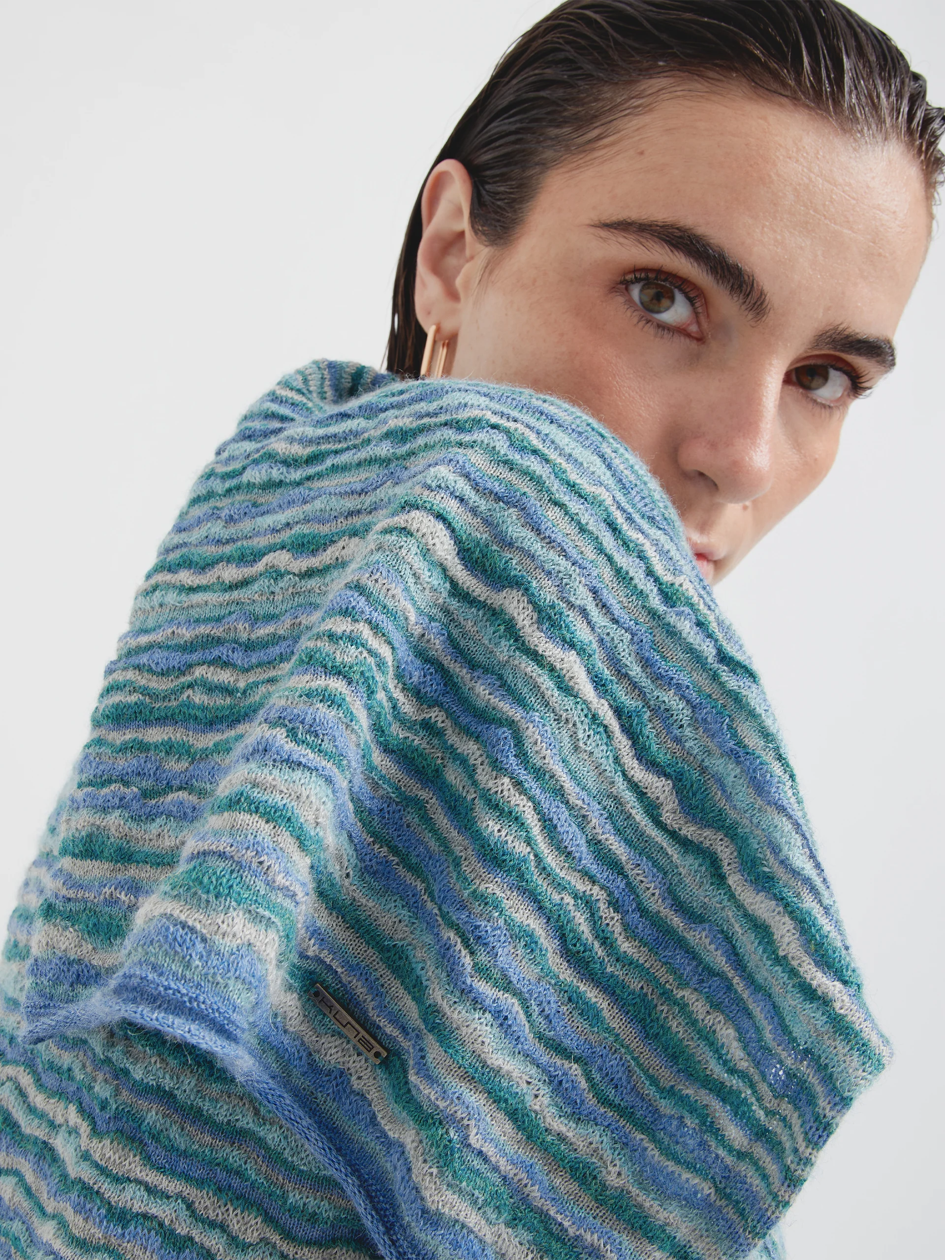 Corina Poncho Baby Alpaca Color Sky Blue - Image 5