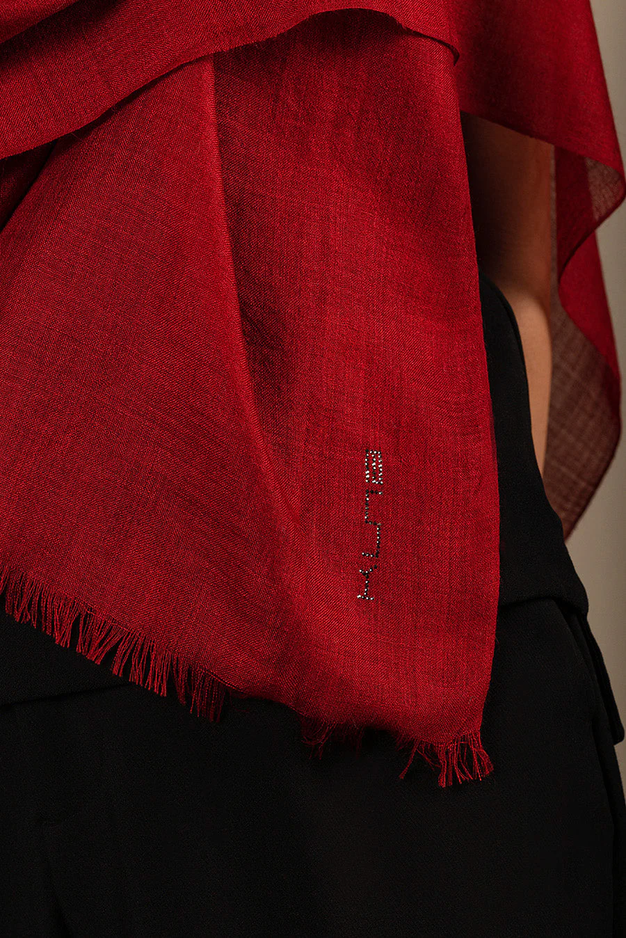Bari Shawl Royal Alpaca & Silk Color Red