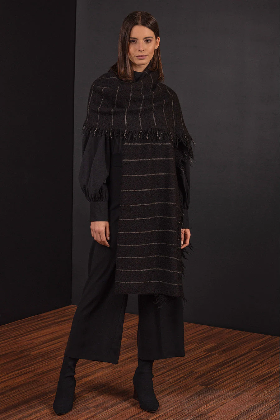 Bratislava Shawl Baby Alpaca Black Color Black