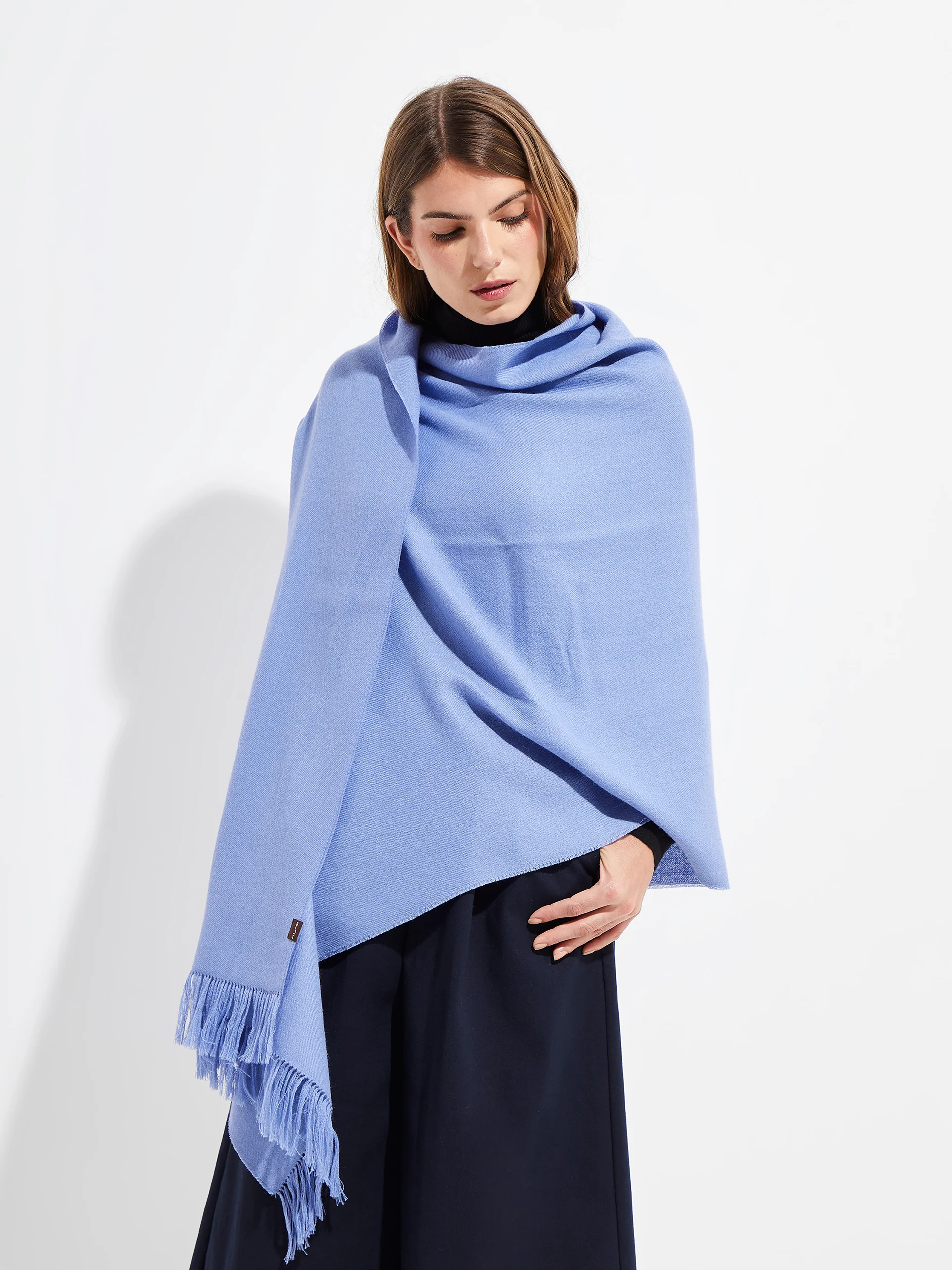 Jee Shawl Royal Alpaca Color Light Blue