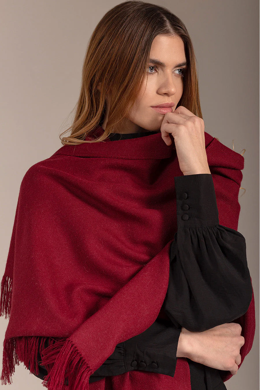 Jee Shawl Royal Alpaca Color Russet - Image 3