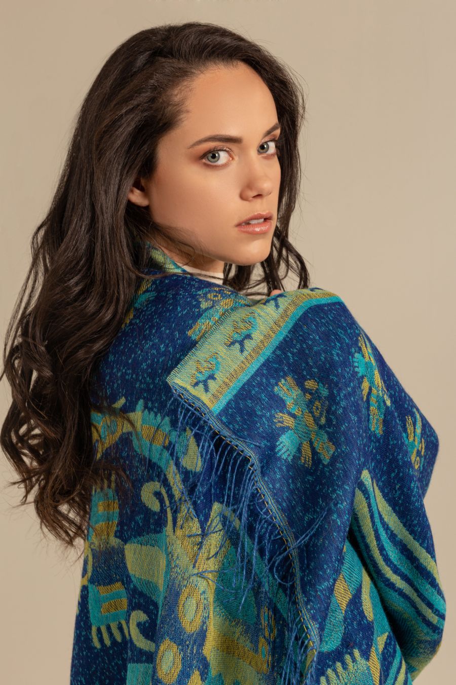 Nazca - 10 Shawl Baby Alpaca Color Blue
