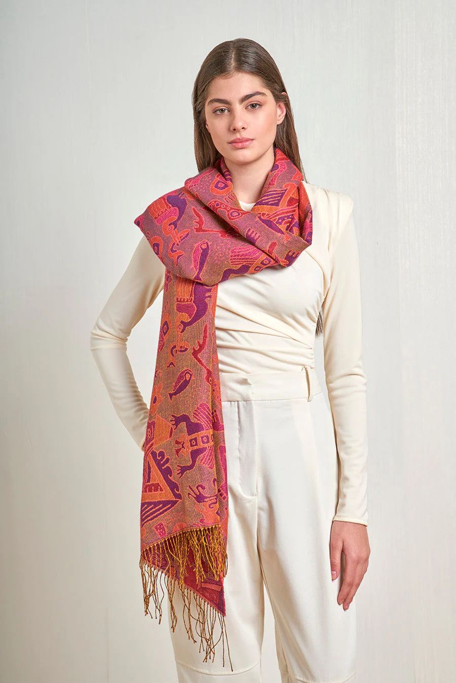 Nazca - 12 Shawl Baby Alpaca Color Red - Image 3