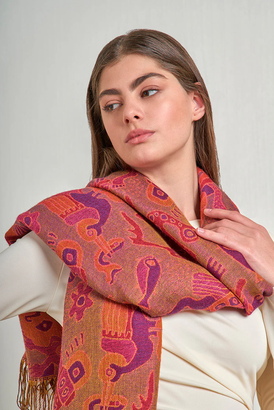 Nazca - 12 Shawl Baby Alpaca Color Red - Image 4