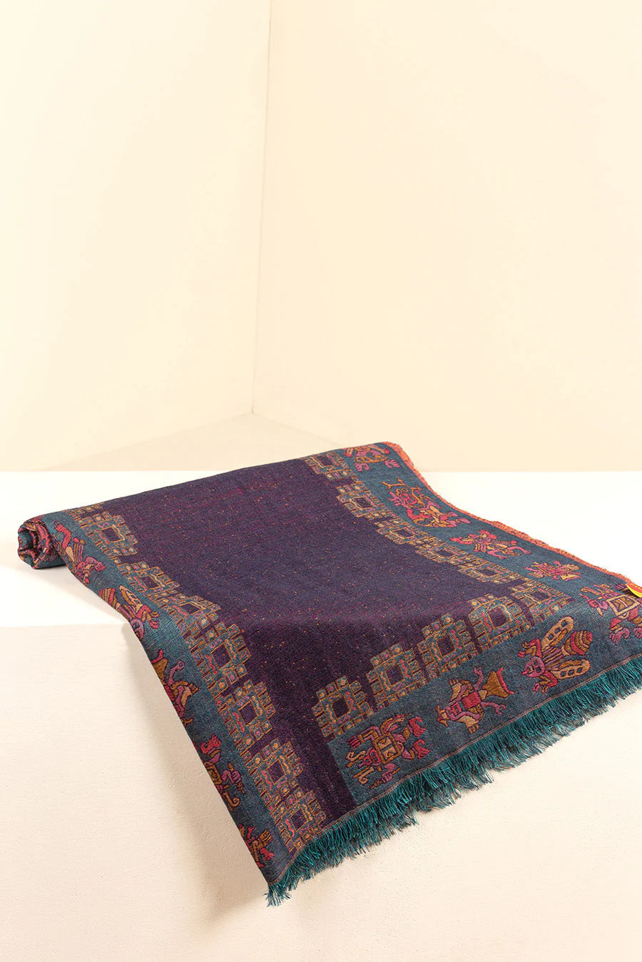 Nazca - 27 Shawl Royal Alpaca & Silk Color Blue - Image 5