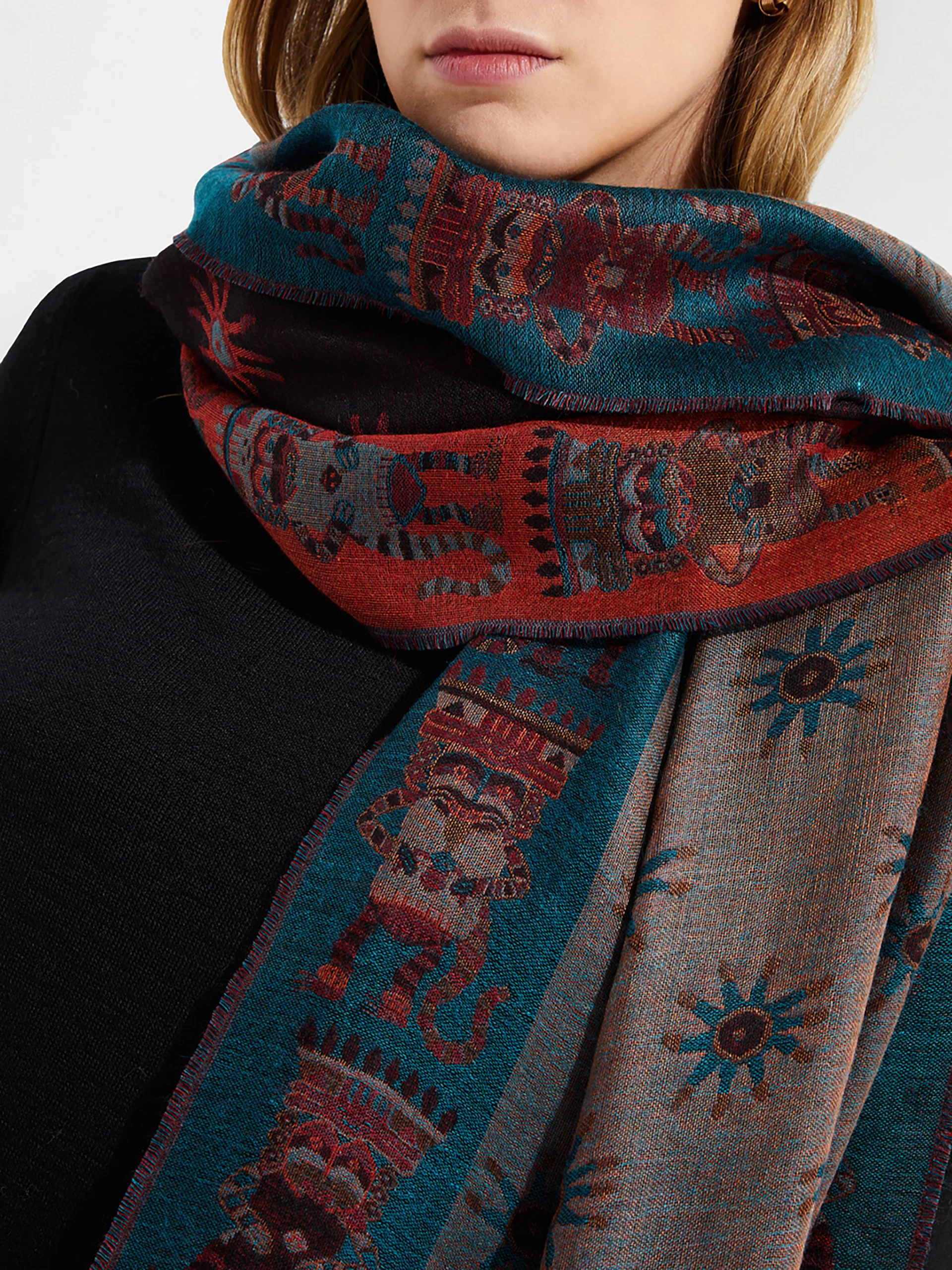 Nazca - 35 Shawl Royal Alpaca & Silk Color Black - Image 3