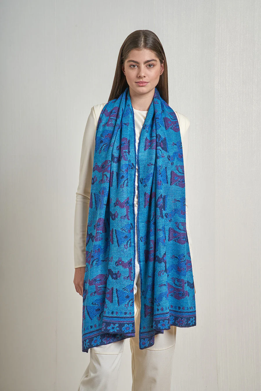 Nazca - 46 Shawl Baby Alpaca Color Blue - Image 2