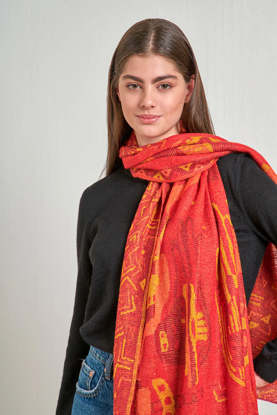 Nazca - 48 Shawl Baby Alpaca Color Red - Image 4