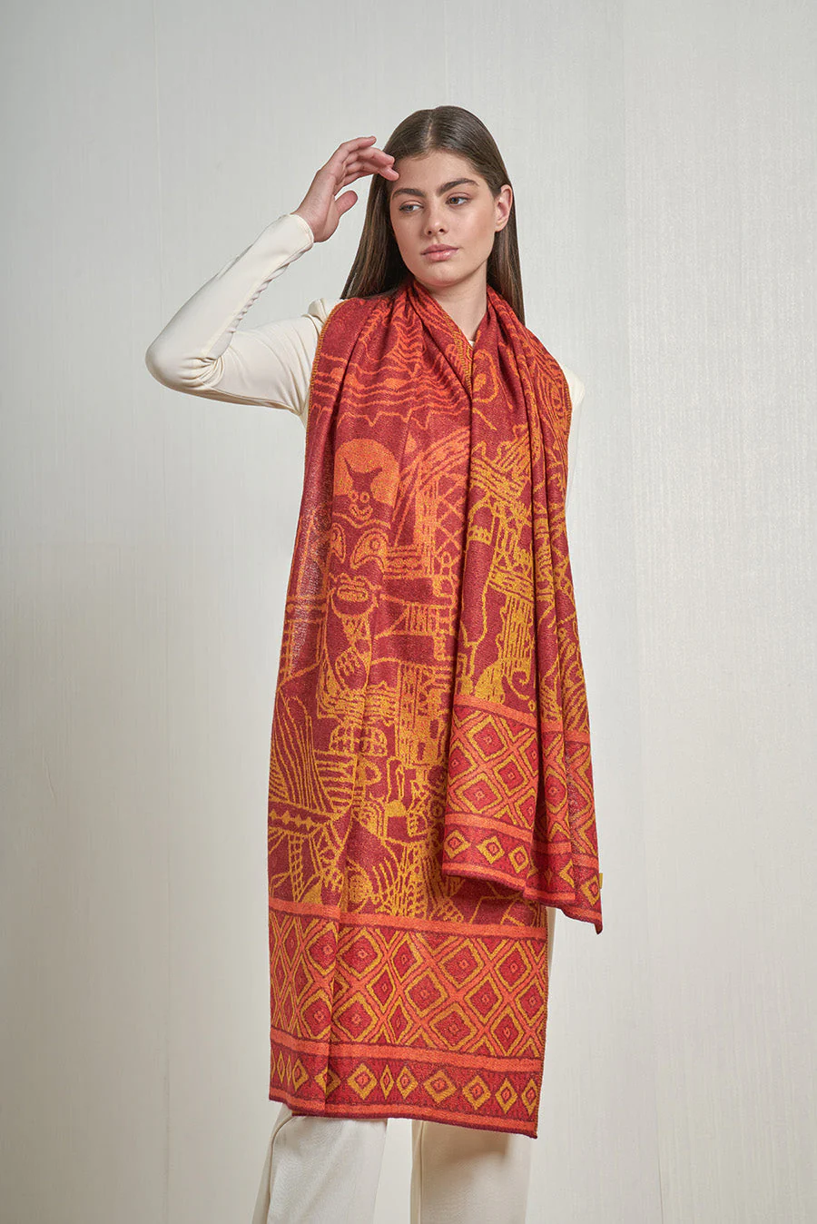Nazca - 51 Shawl Baby Alpaca Color Naranja - Image 2