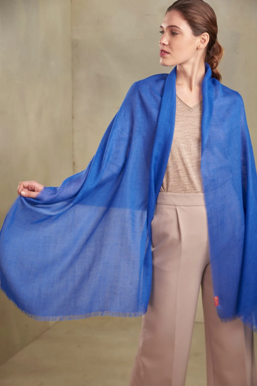 Patito Shawl Baby Alpaca Color Blueinen