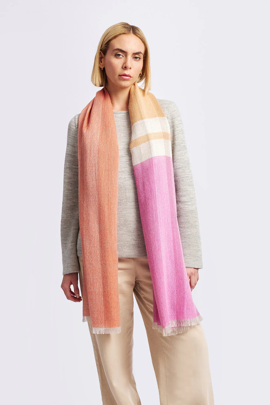 Revolver Shawl Baby Alpaca Color Naranja