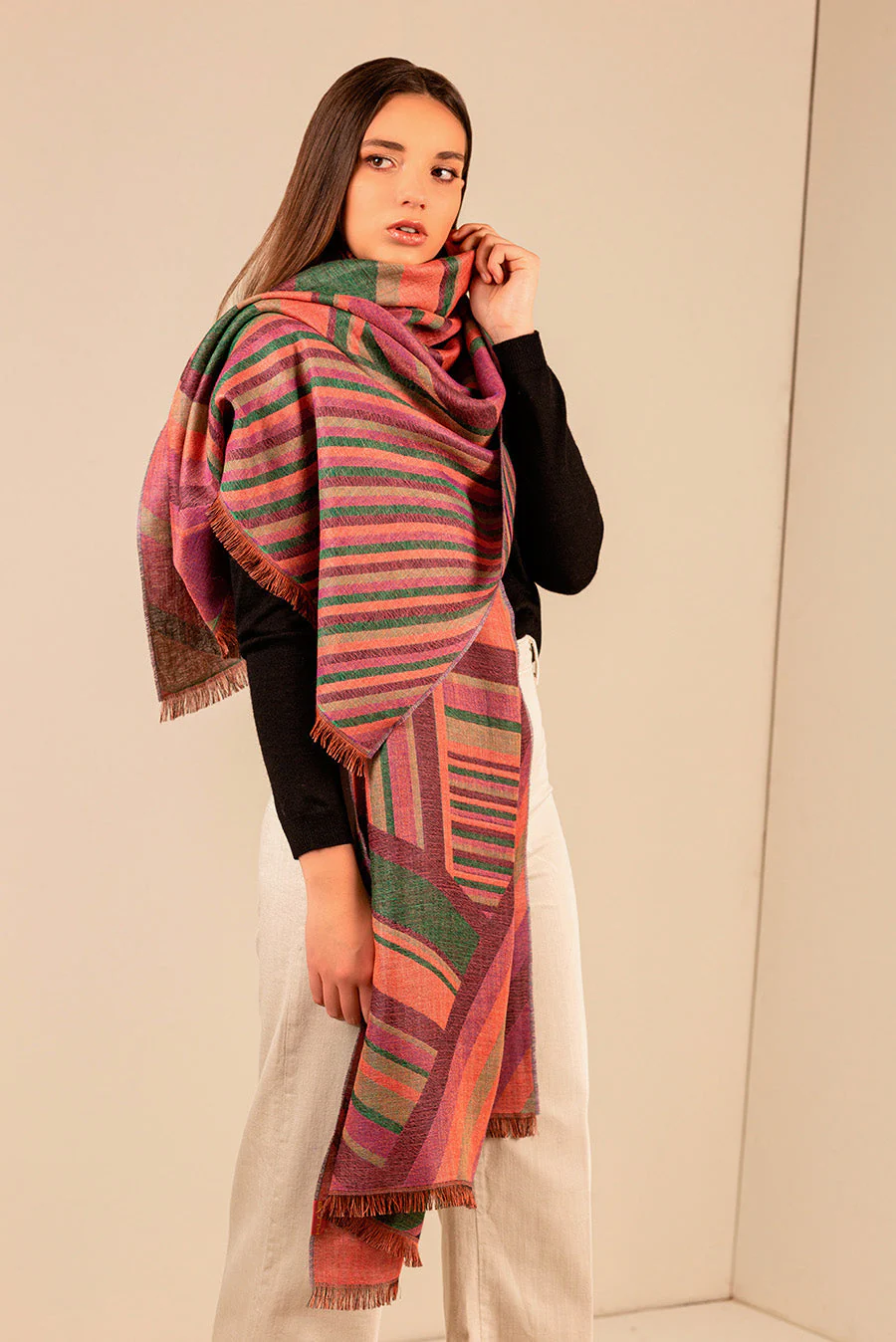 Uns Shawl Baby Alpaca Color Multicolor - Image 2