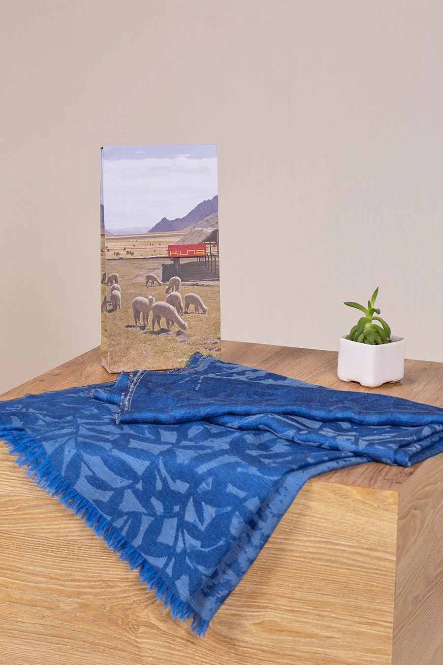 Vellutini Shawl Baby Alpaca Color Blue - Image 2