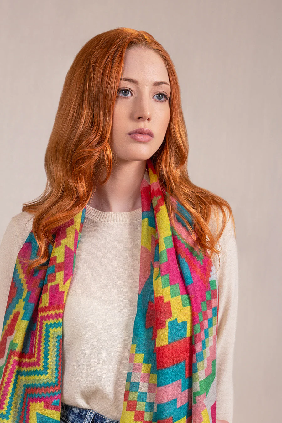 Venturini Shawl Baby Alpaca Color Multicolor - Image 3
