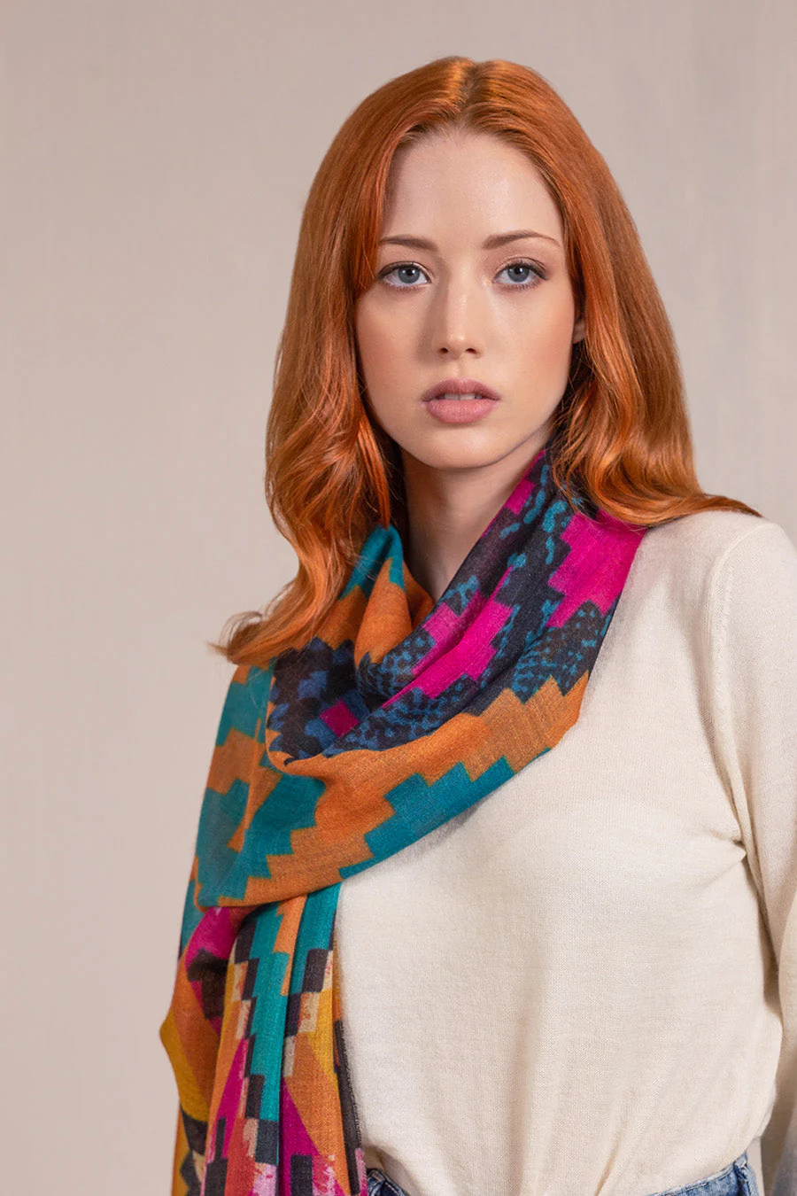 Vespa Shawl Baby Alpaca Color Multicolor - Image 3