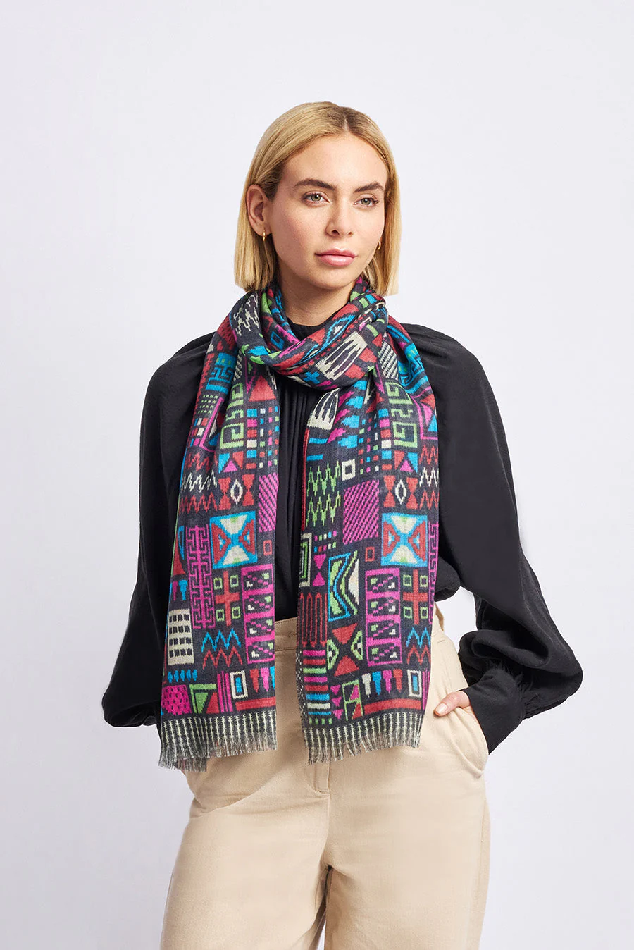 Webcam Shawl Baby Alpaca Color Multicolor