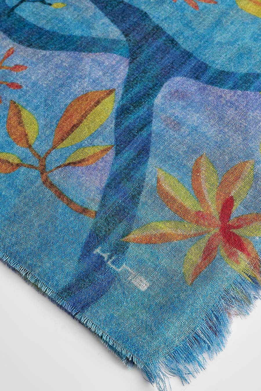 Western Shawl Baby Alpaca Color Turquoise - Image 8