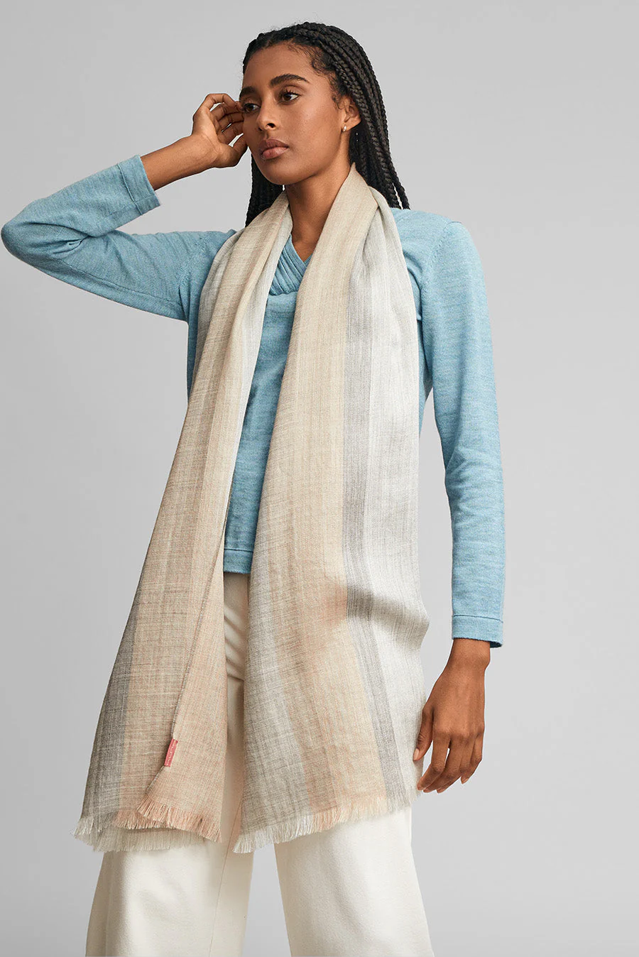 Wicht Shawl Baby Alpaca Color Grey