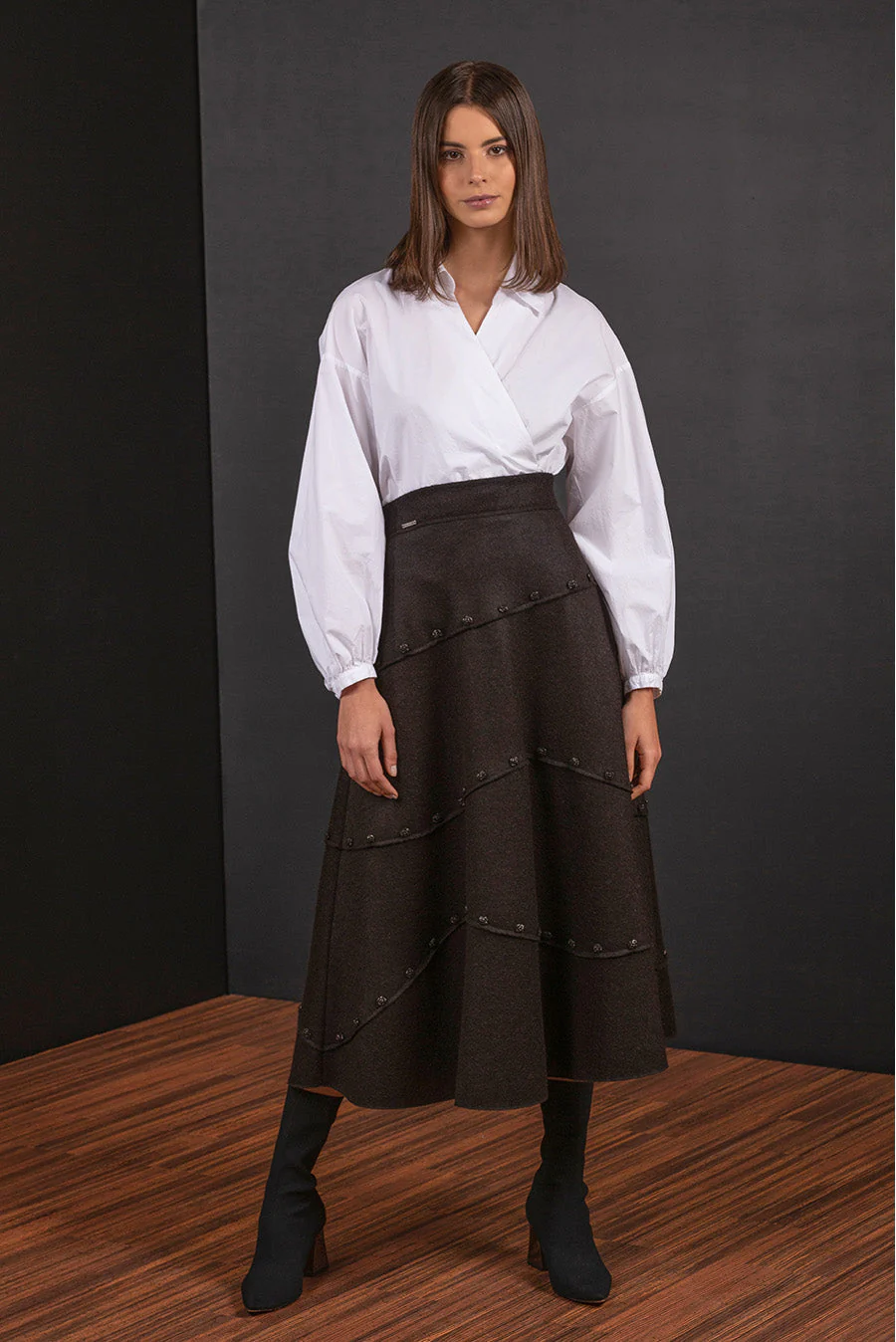 Budapest Skirt Alpaca Black Color Black