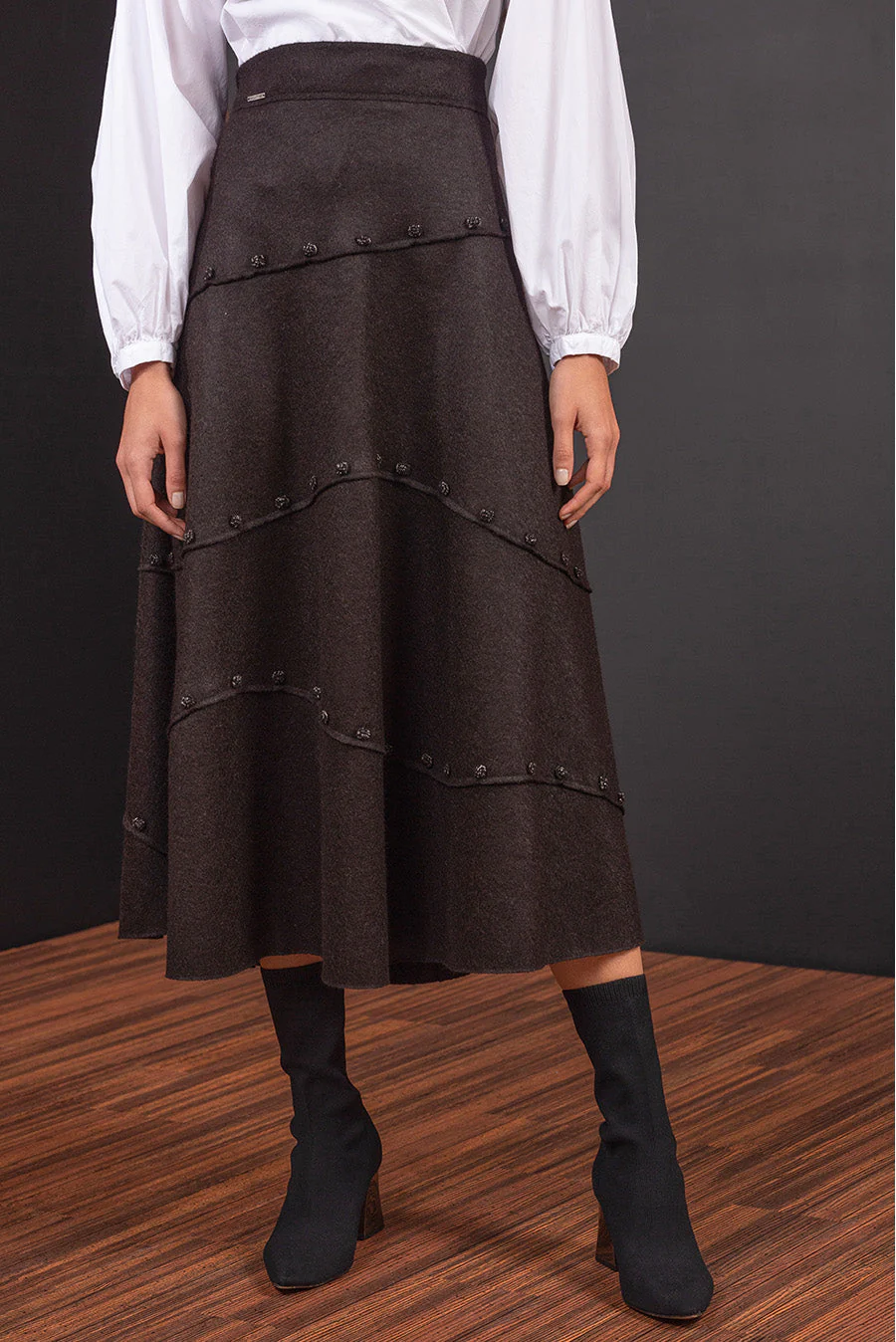 Budapest Skirt Alpaca Black Color Black - Image 2