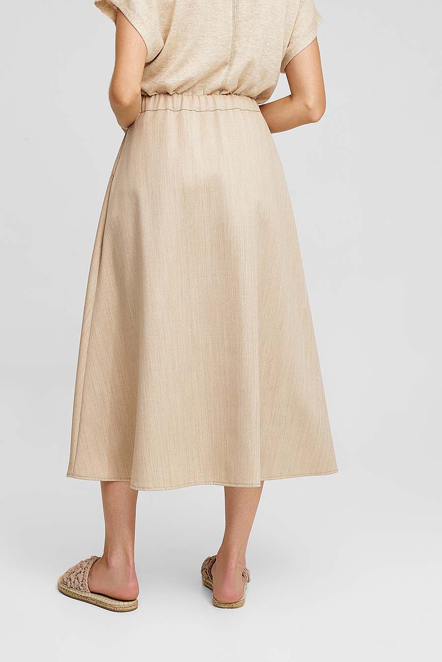 Woven Skirt Lana & Baby Alpaca Color Beige - Image 3