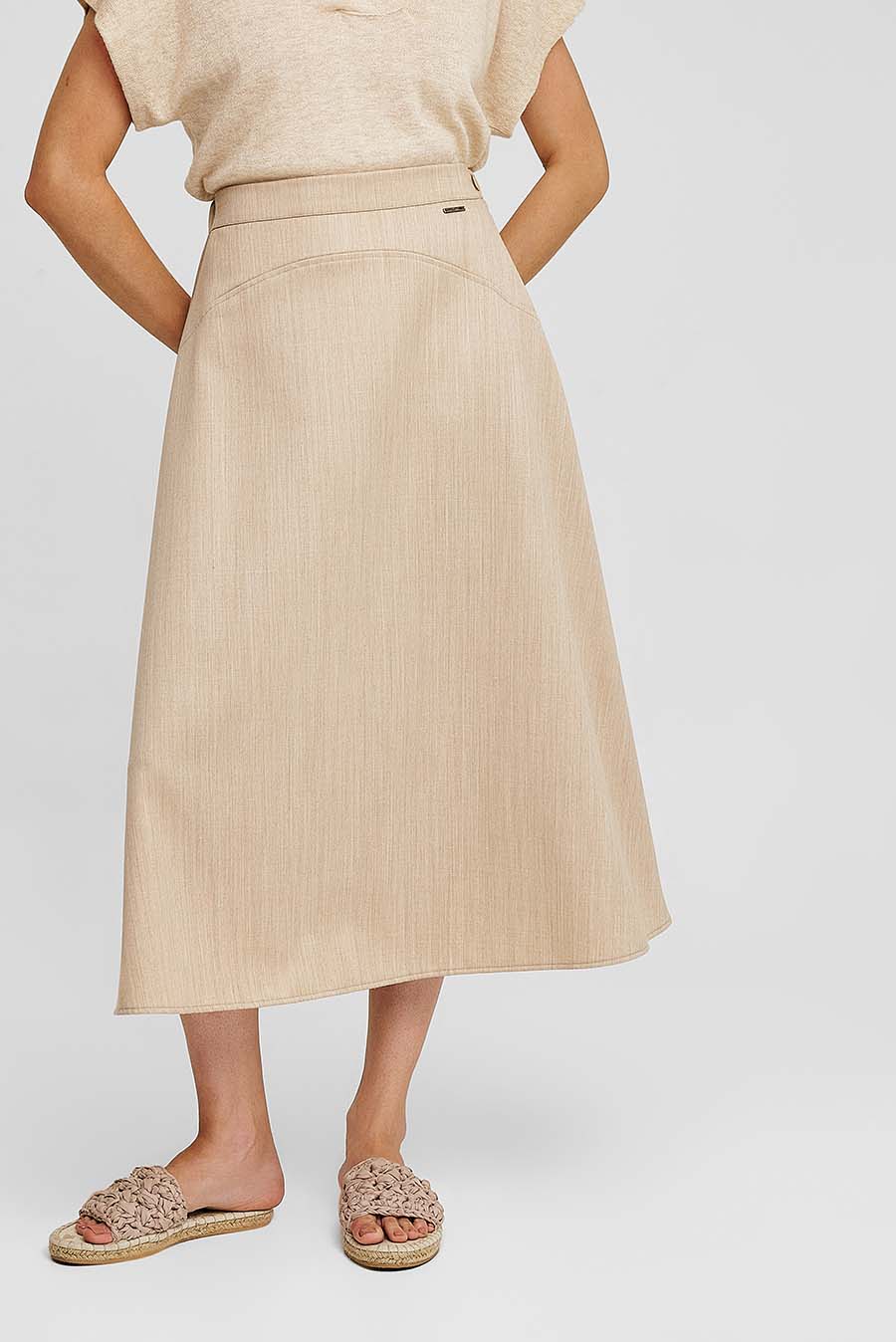 Woven Skirt Lana & Baby Alpaca Color Beige - Image 4