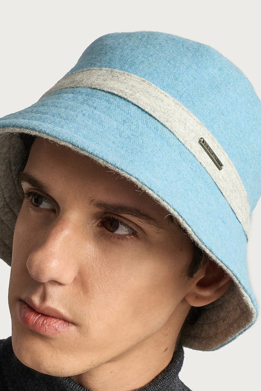 Wiggle Hat Baby Alpaca Color Grey & Light Blue - Image 5