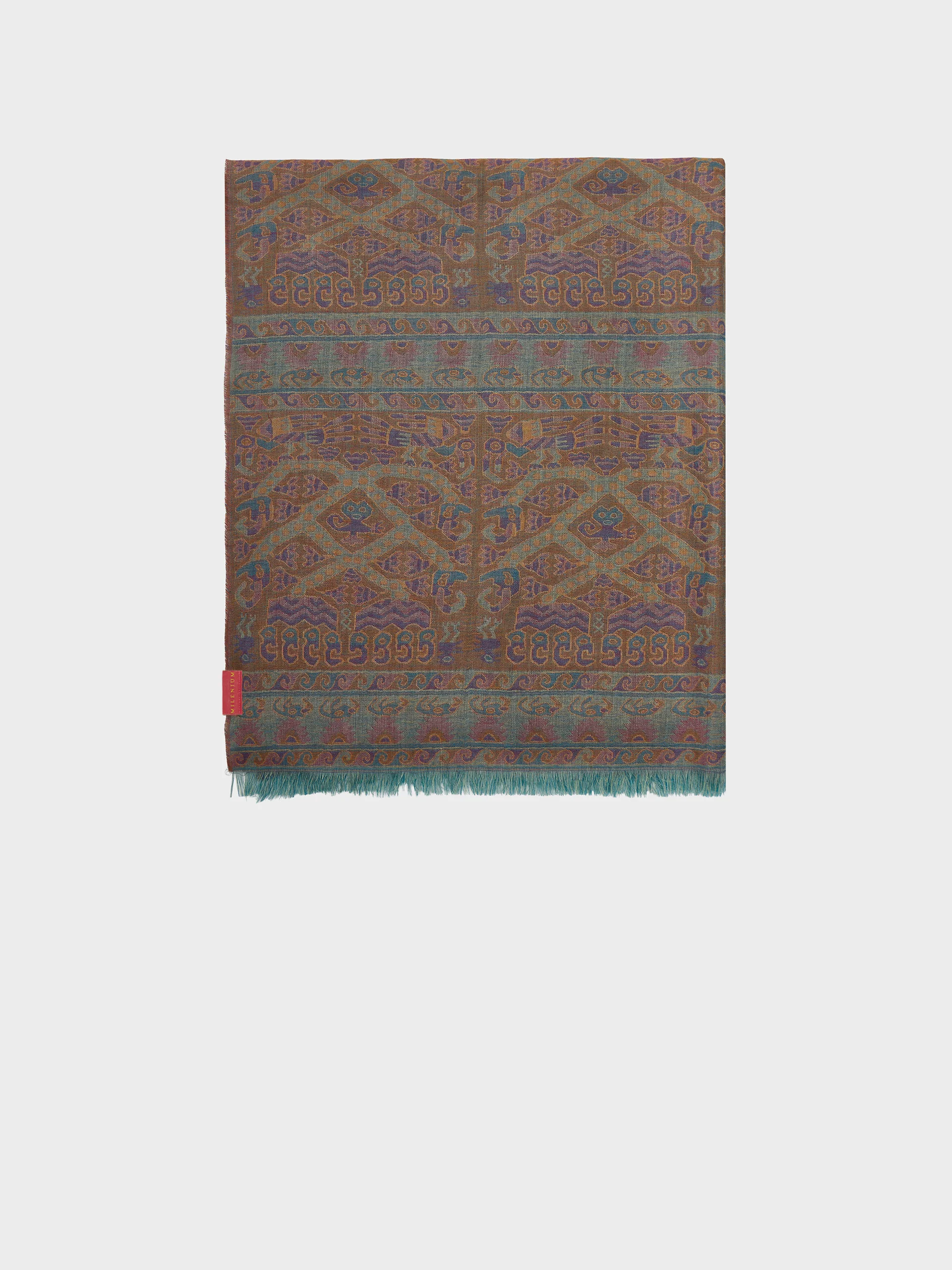 Lambayeque - 8 Shawl Royal Alpaca And Silk Color Blue - Image 2