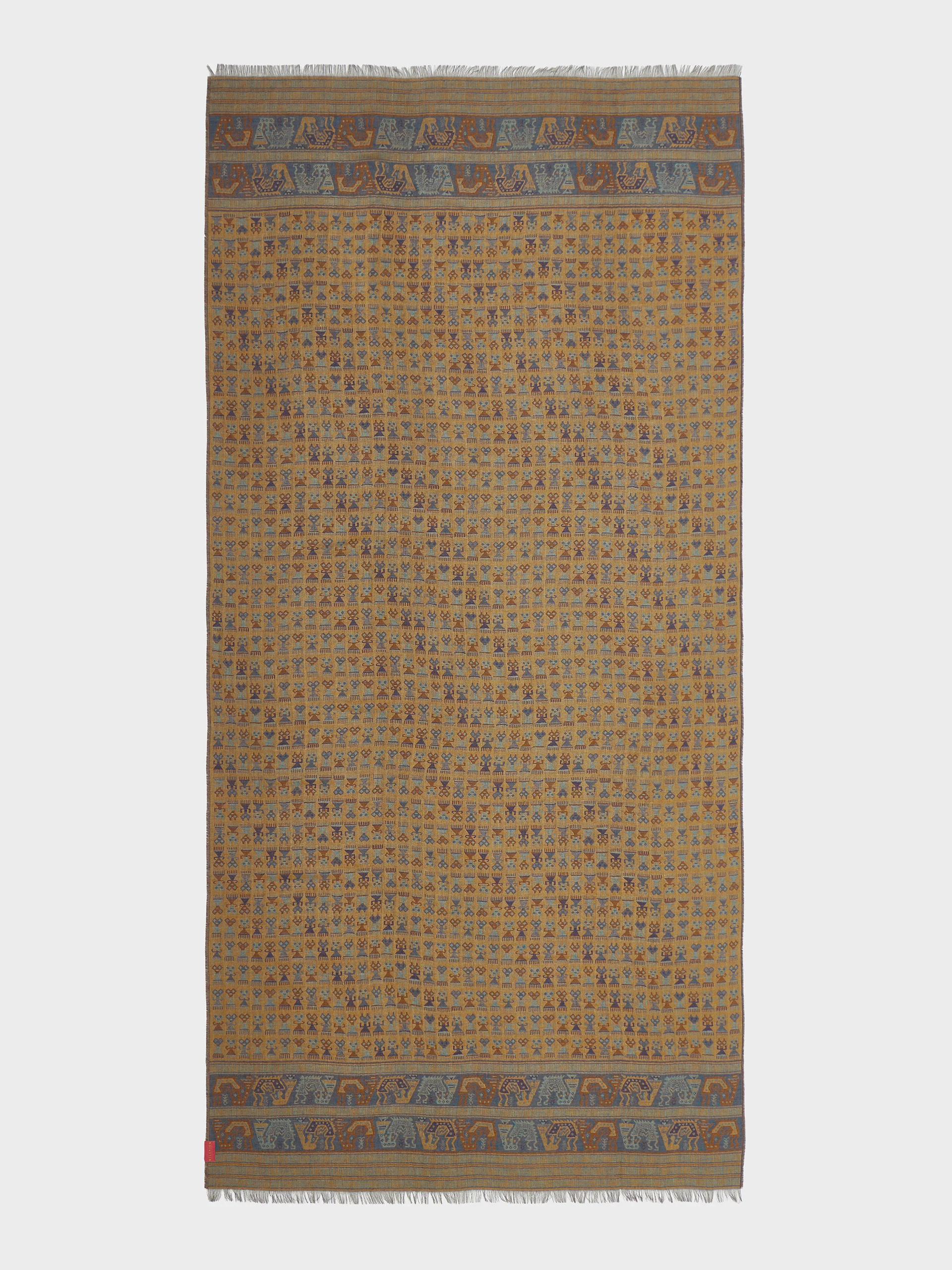 Lambayeque - 9 Shawl Royal Alpaca And Silk Color Yellow - Image 6