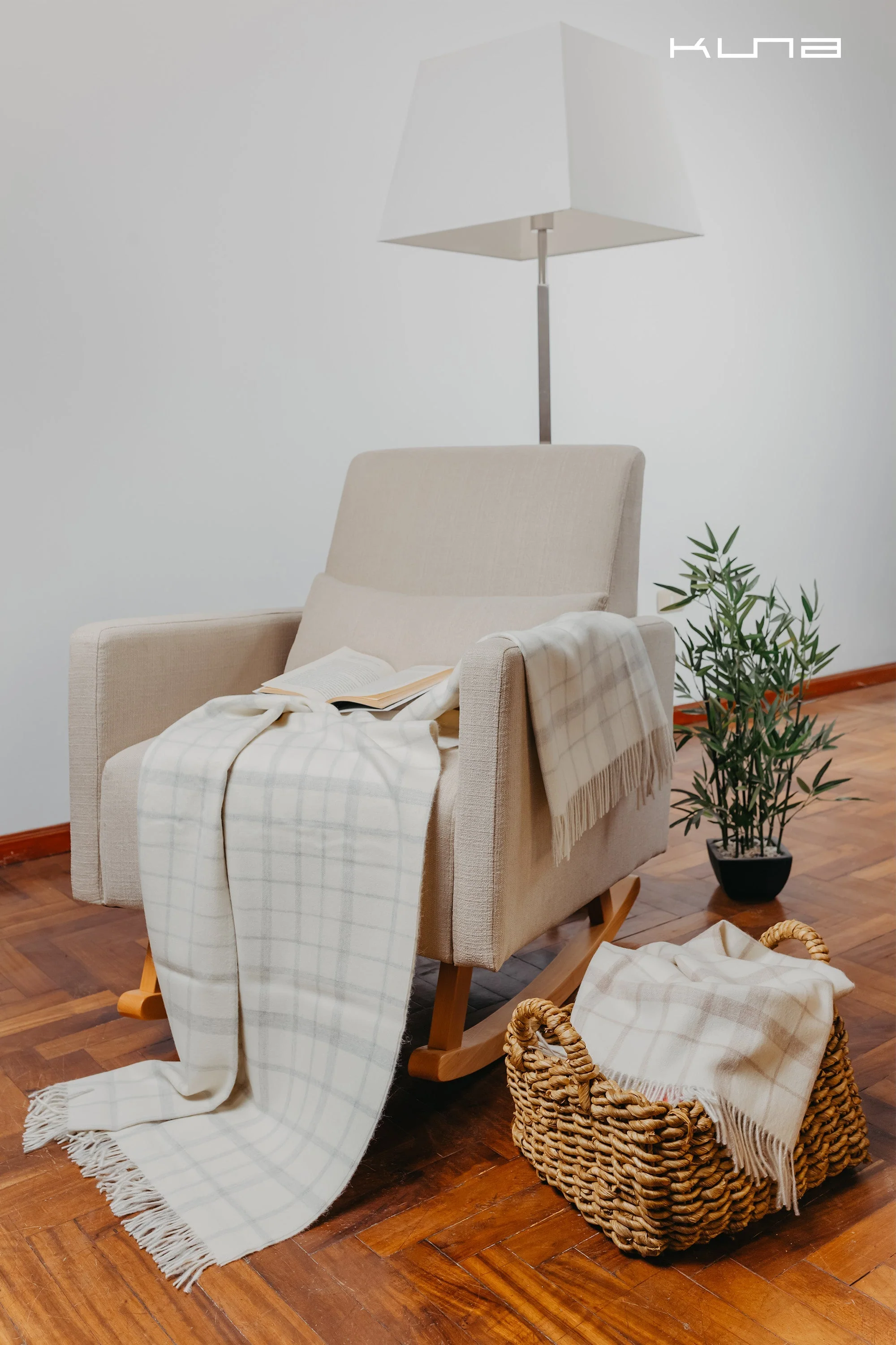 Vinicuna Blanket Baby Alpaca Color Ecru & Grey