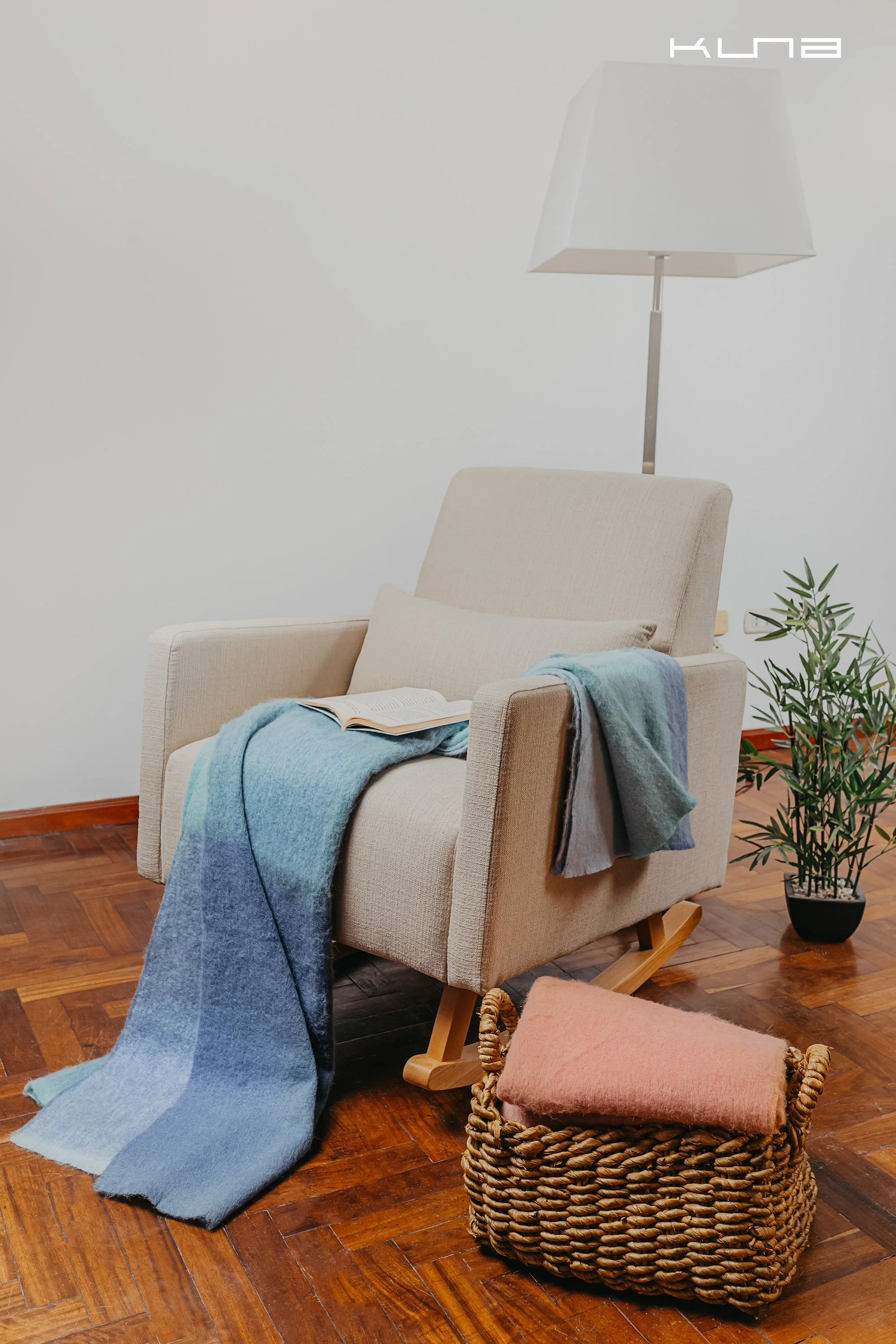 Vivere Blanket Alpaca Color Blue