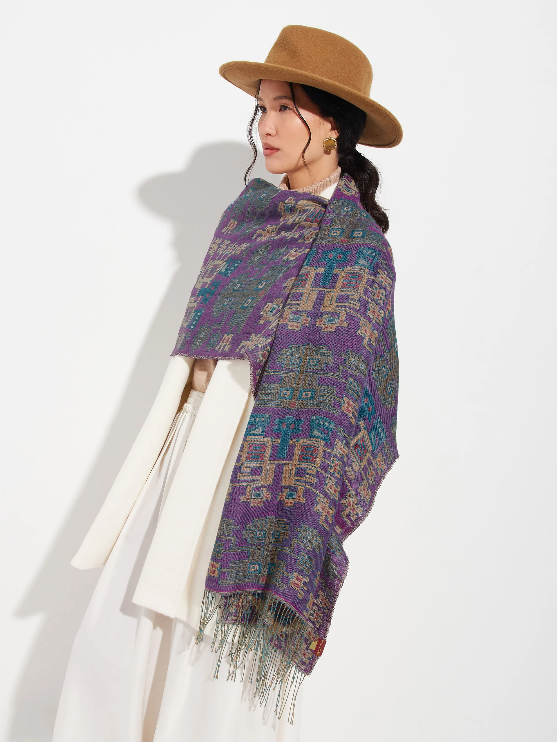 Nazca - 52 Shawl Baby Alpaca Color Purple - Image 5