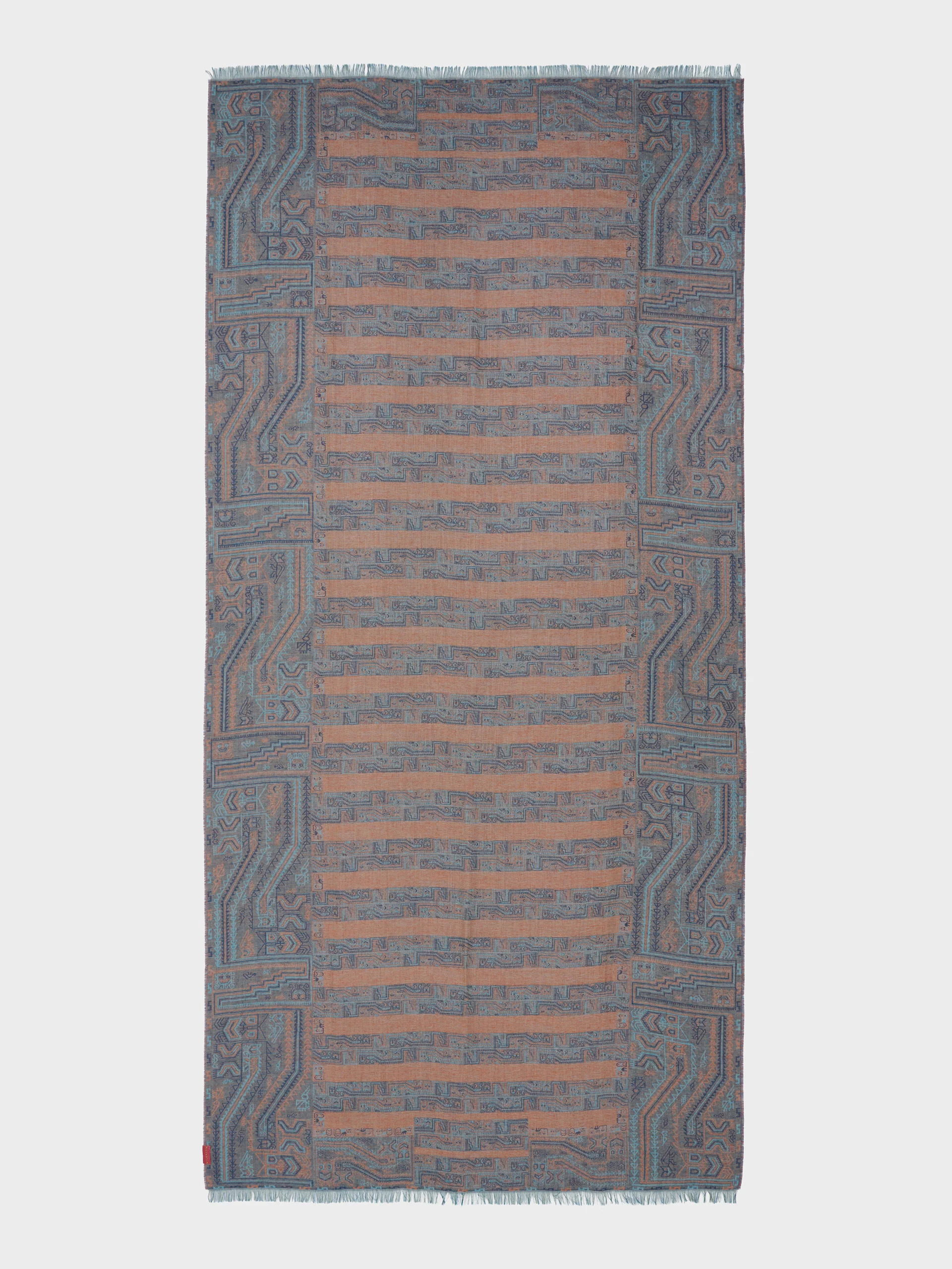 Paracas - 19 Shawl Royal Alpaca And Silk Color Blue - Image 6