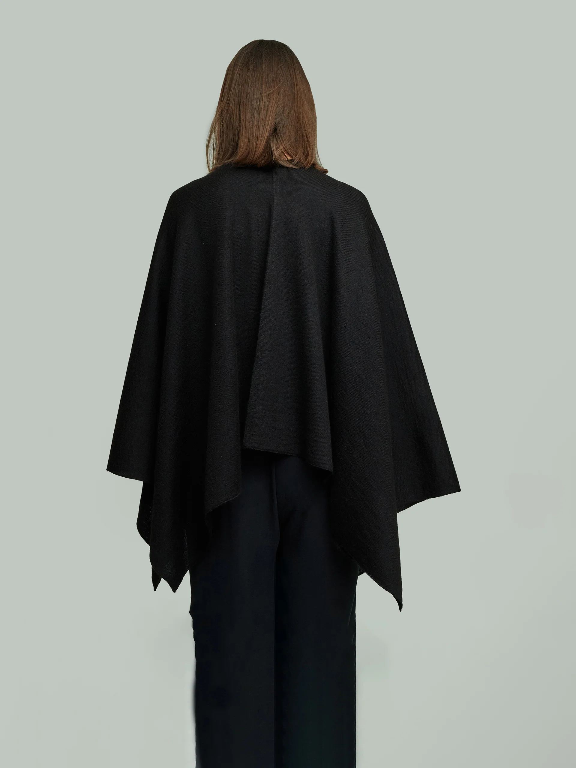 Brio Poncho Baby Alpaca Black Color Black - Image 3