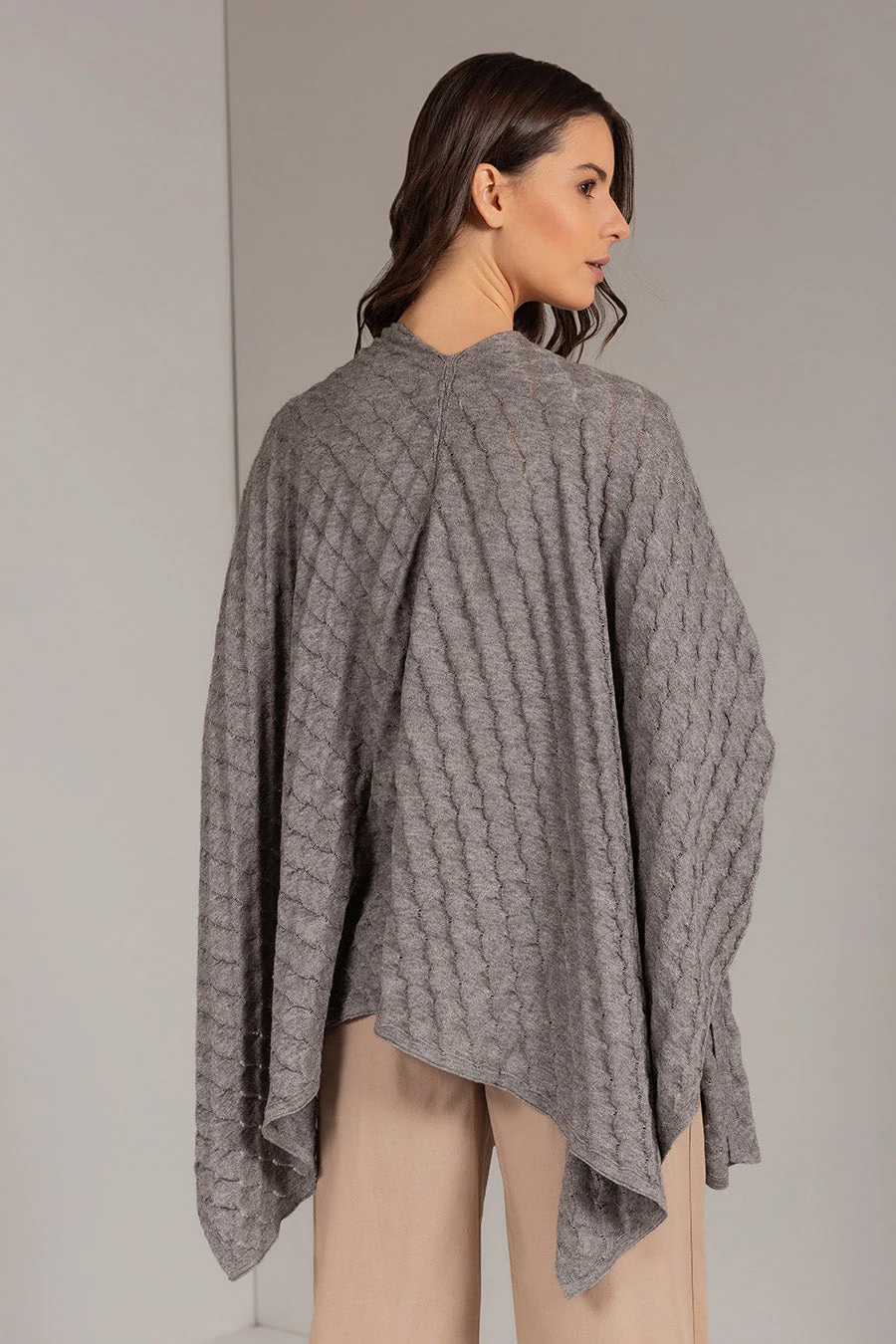Uascaran Poncho Cotton Orgánico Color Paloma - Image 2