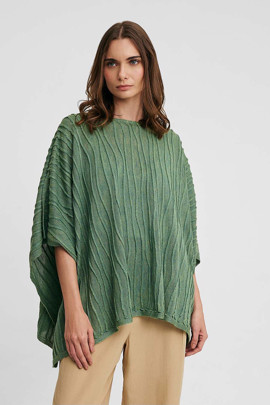 Wichita Poncho Baby Alpaca Color Green - Image 2
