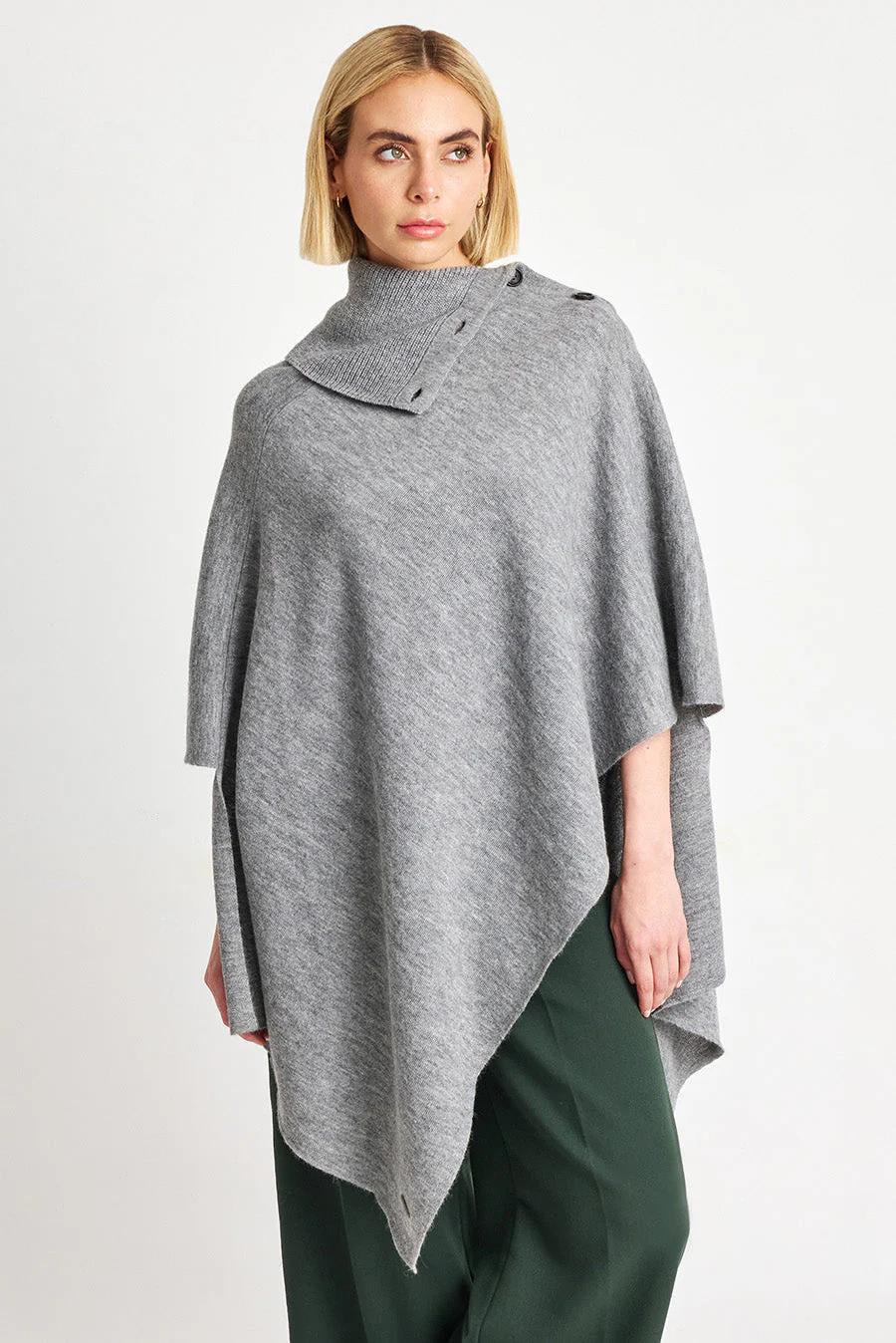 Wing Poncho Baby Alpaca Color Nuage - Image 2