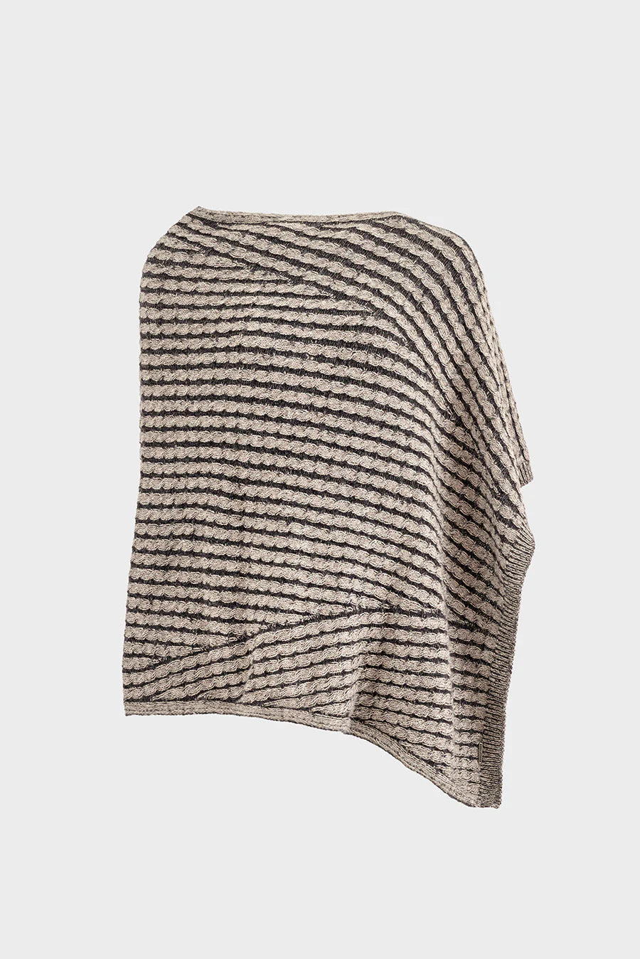 Wonder Poncho Baby Alpaca Color Sabbia & Antracite