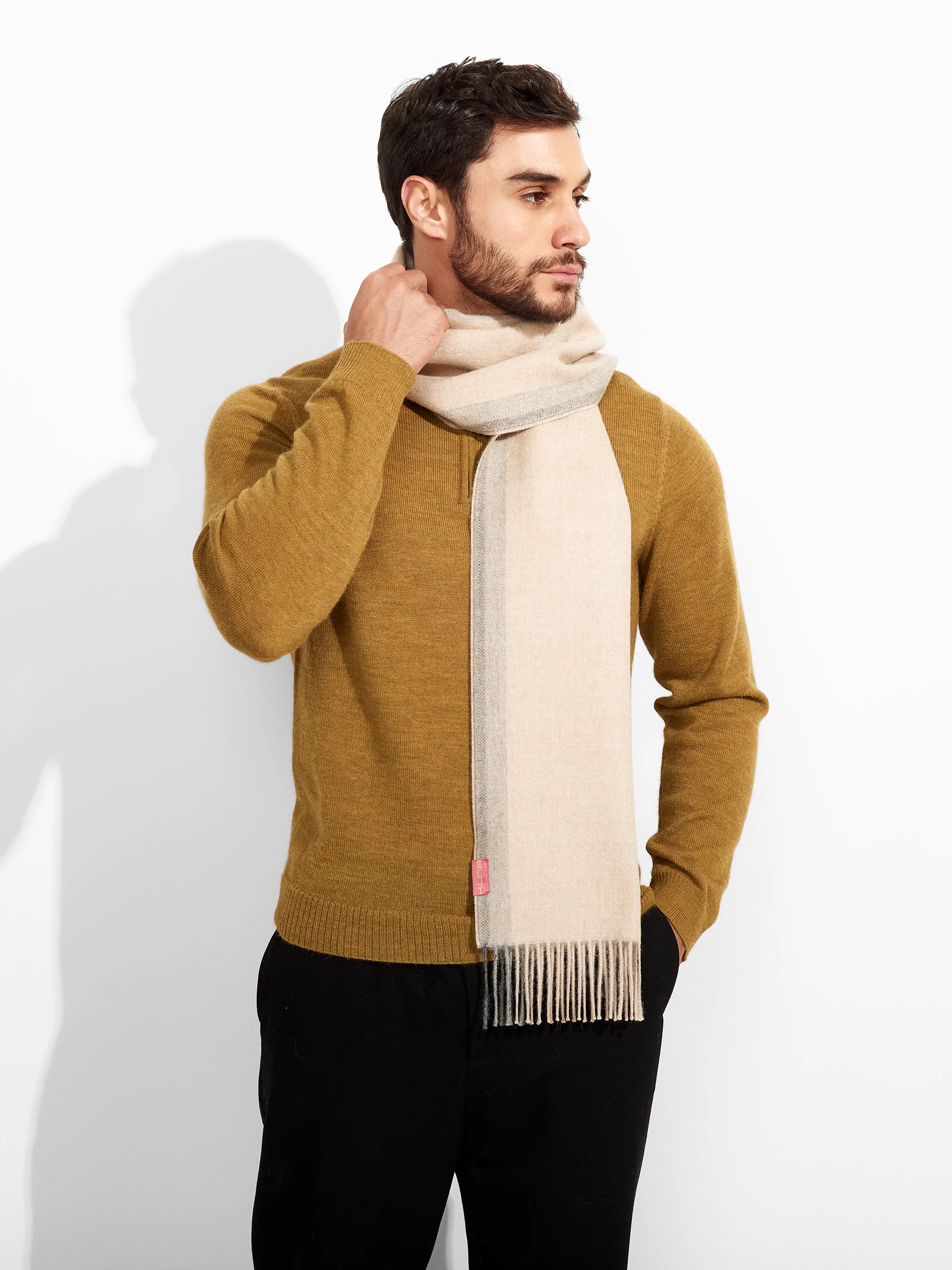 Ravenna Scarf Baby Alpaca Color Beige - Image 4