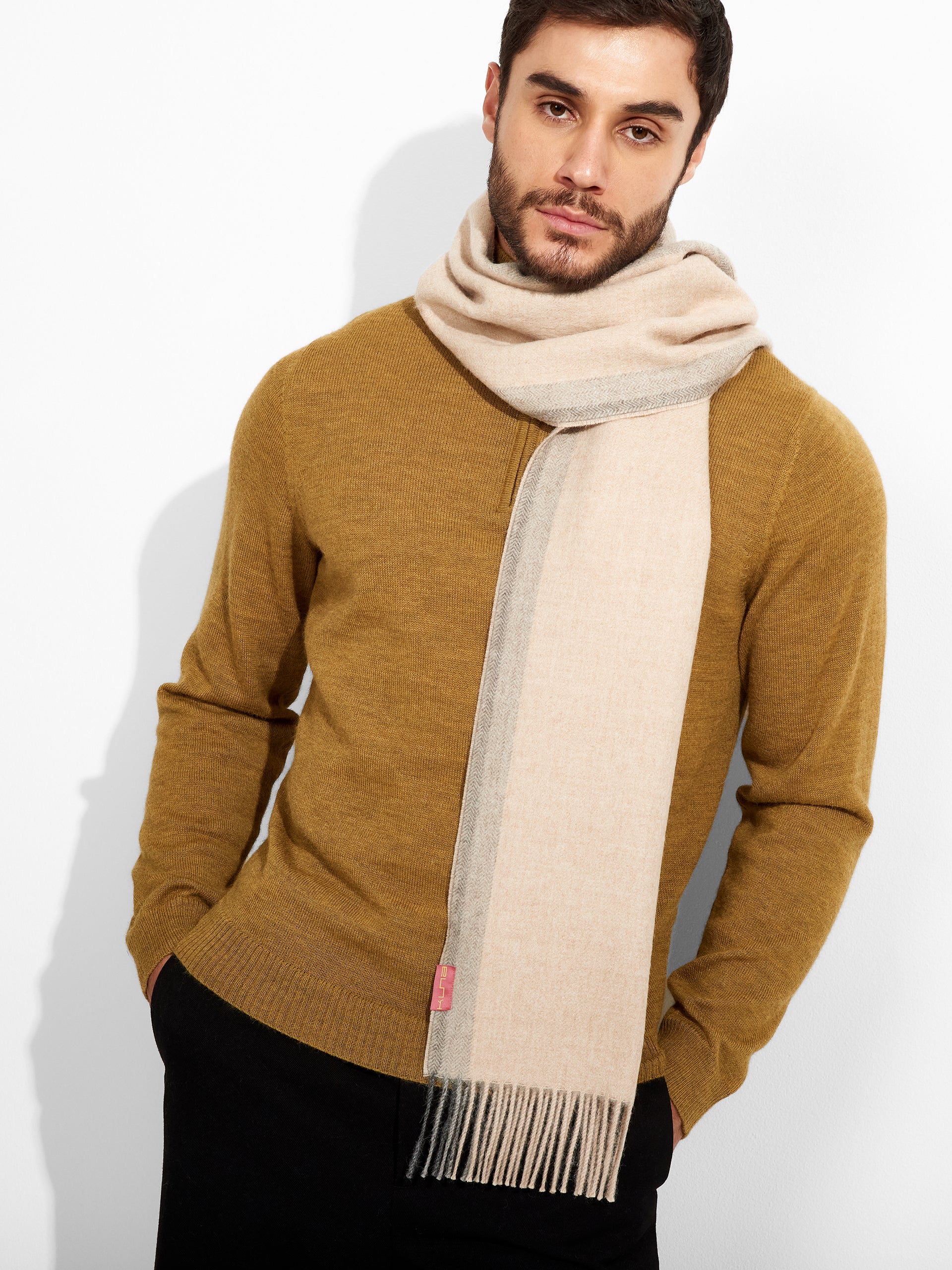 Ravenna Scarf Baby Alpaca Color Beige - Image 5