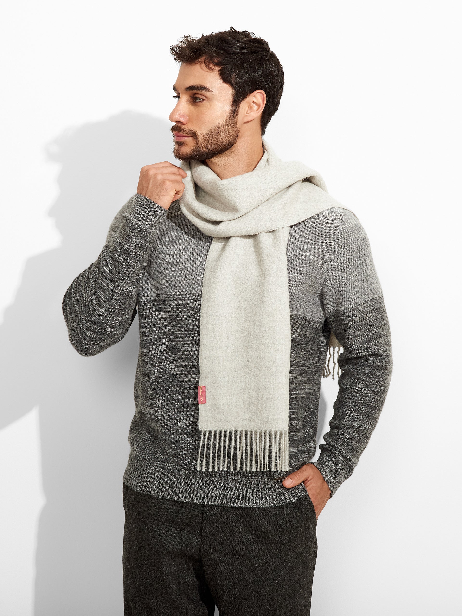 Recreo Scarf Baby Alpaca Color Grey - Image 4