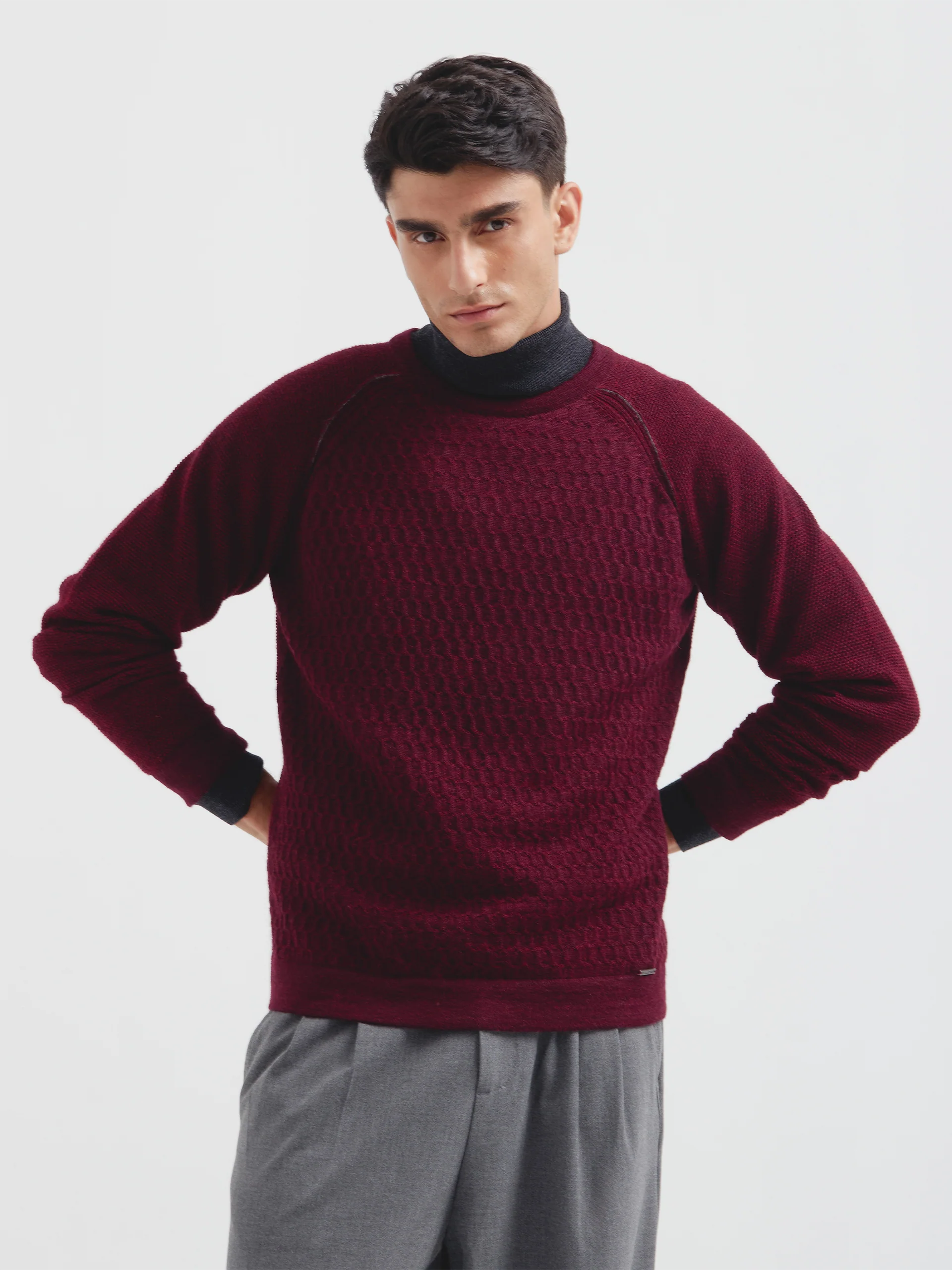 Robin Sweater Baby Alpaca Color Cherry - Image 2